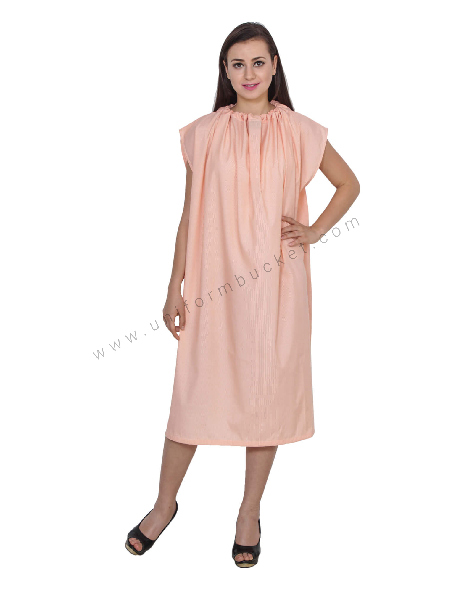 Orange Lining Beauty Gown For Spa, Salon Unisex