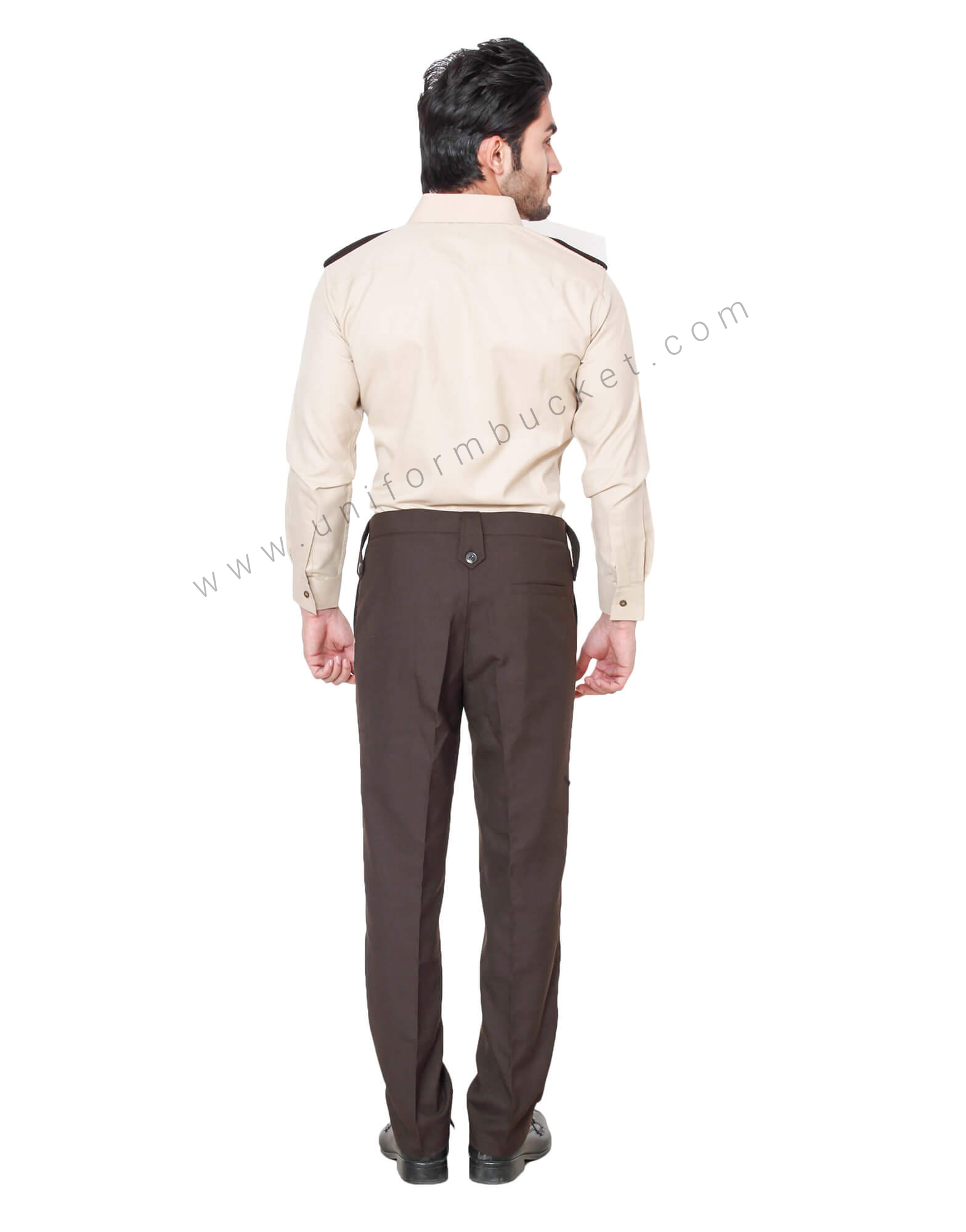 Beige & Brown Security Guard Shirt For Men