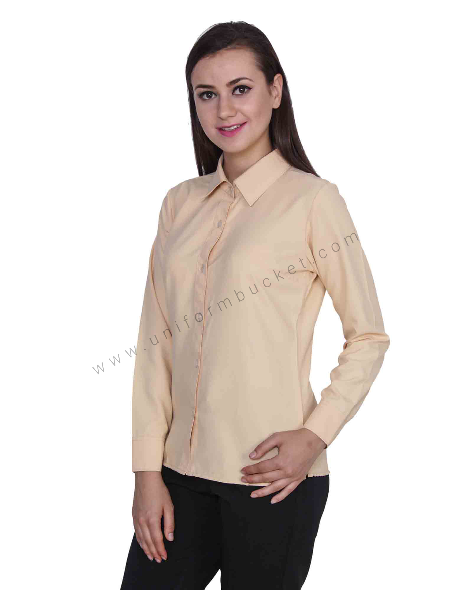 Tan Beige Fitted formal Shirt