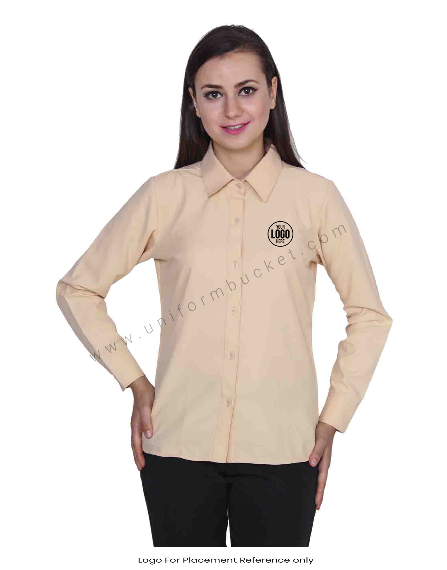 Tan Beige Fitted formal Shirt