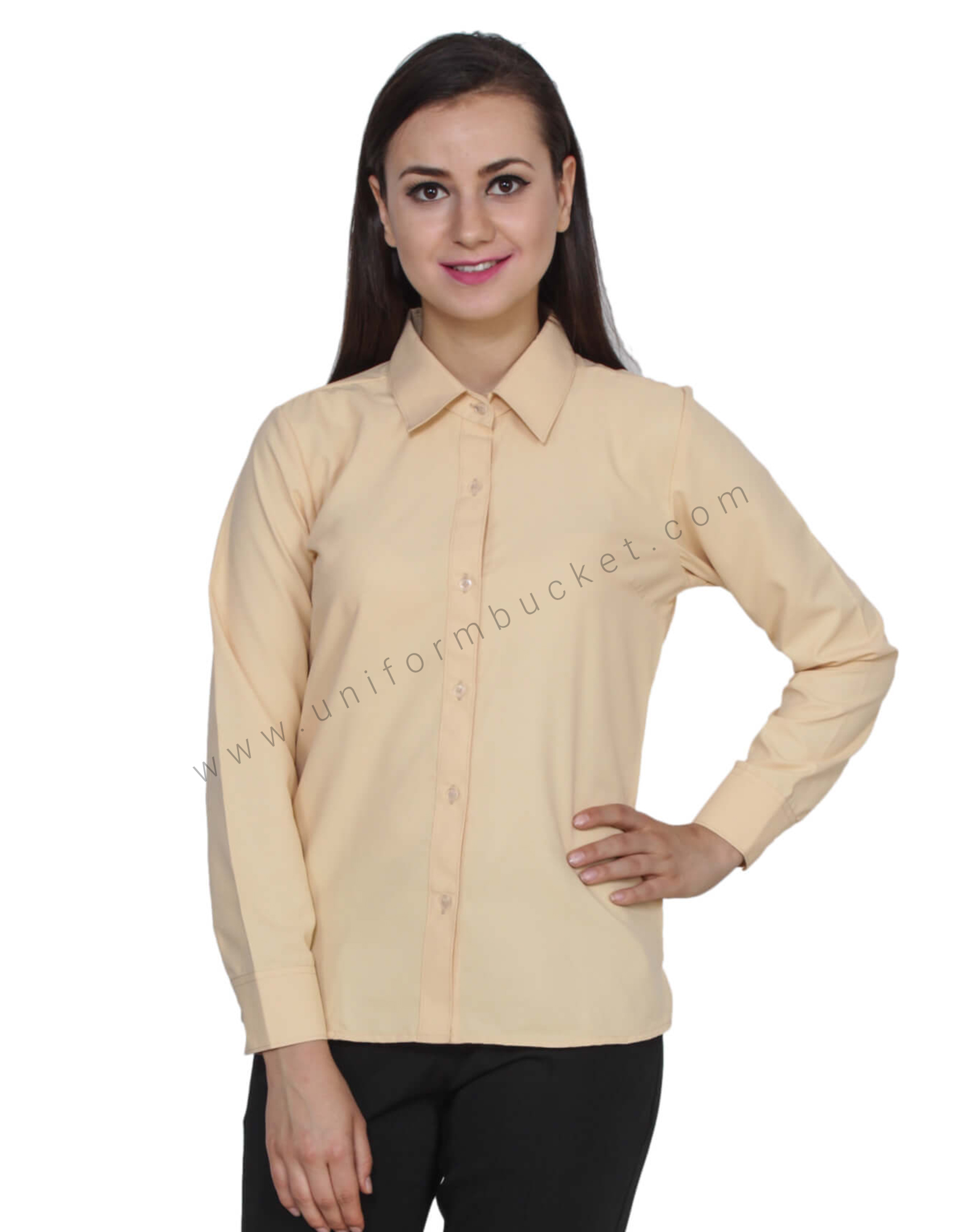 Tan Beige Fitted formal Shirt
