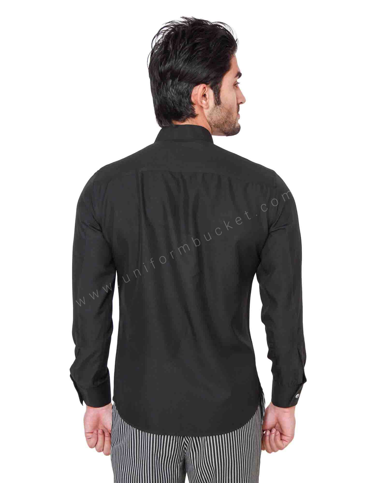 Ban Collar Black Shirt