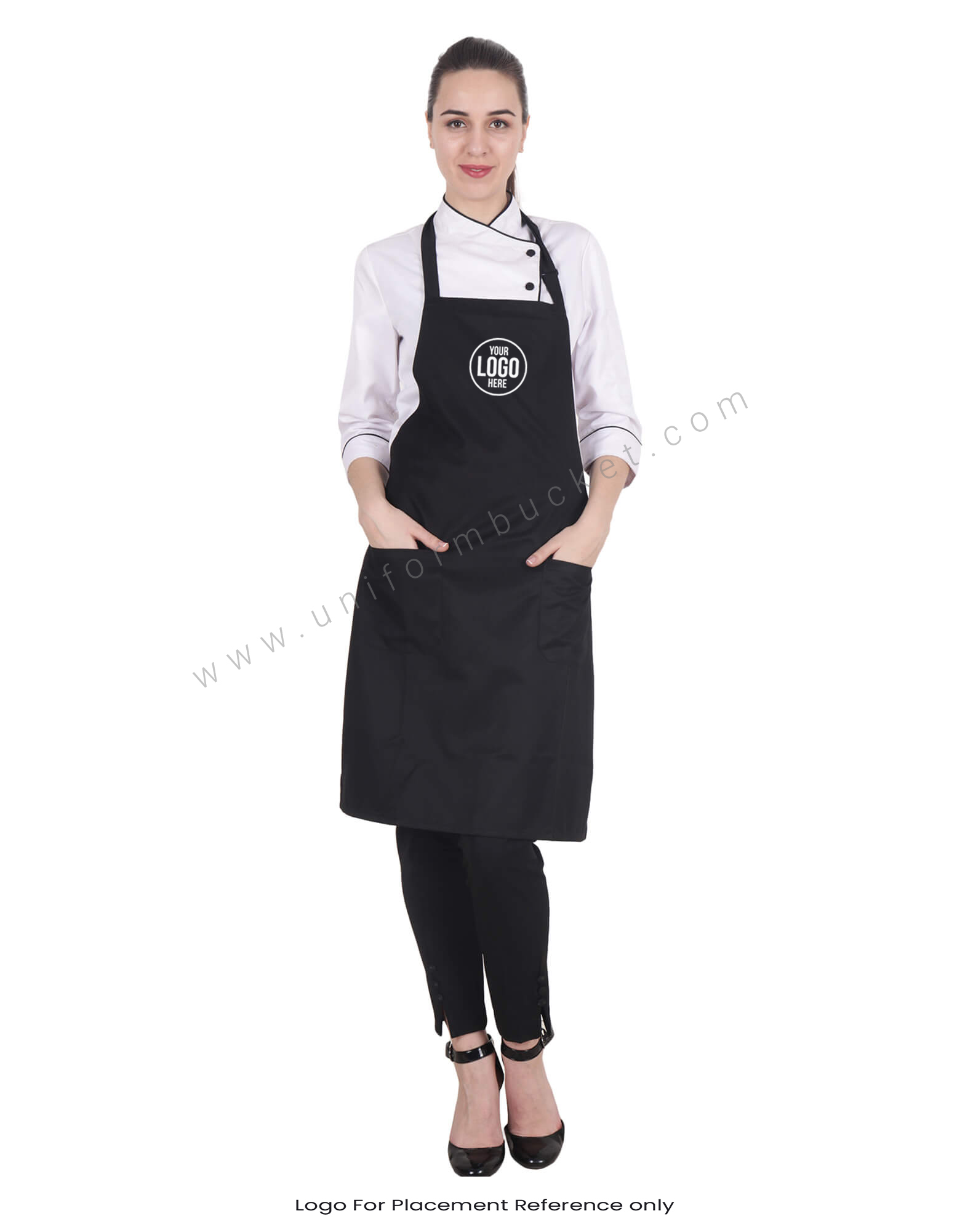 Knee Length Black Bib Apron