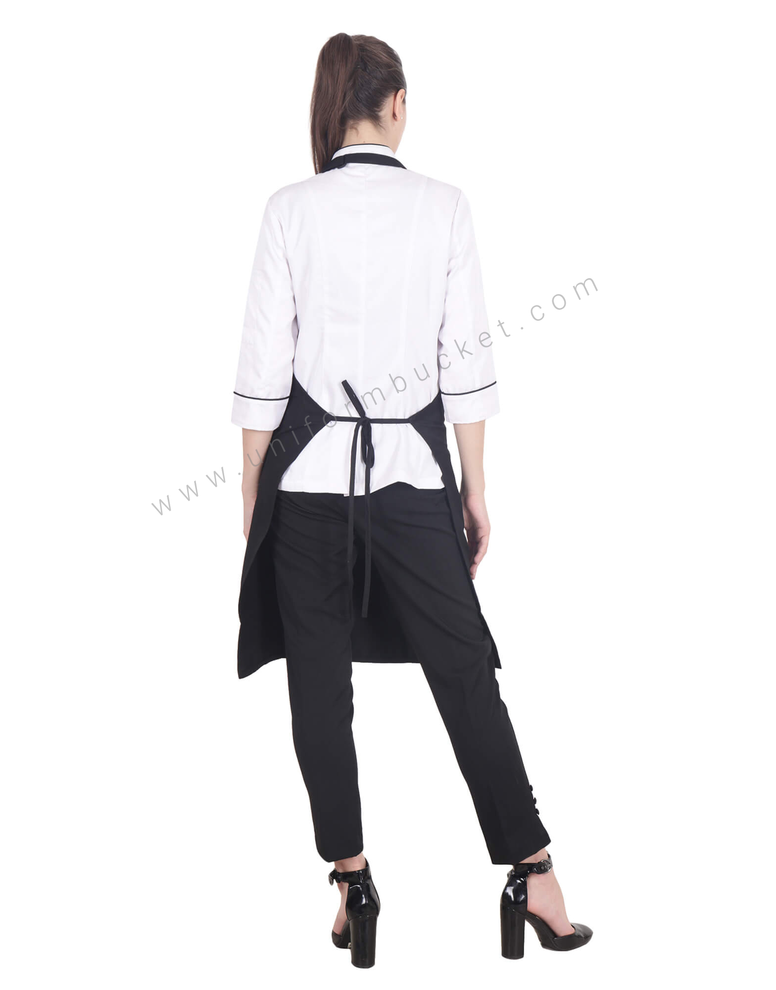 Knee Length Black Bib Apron