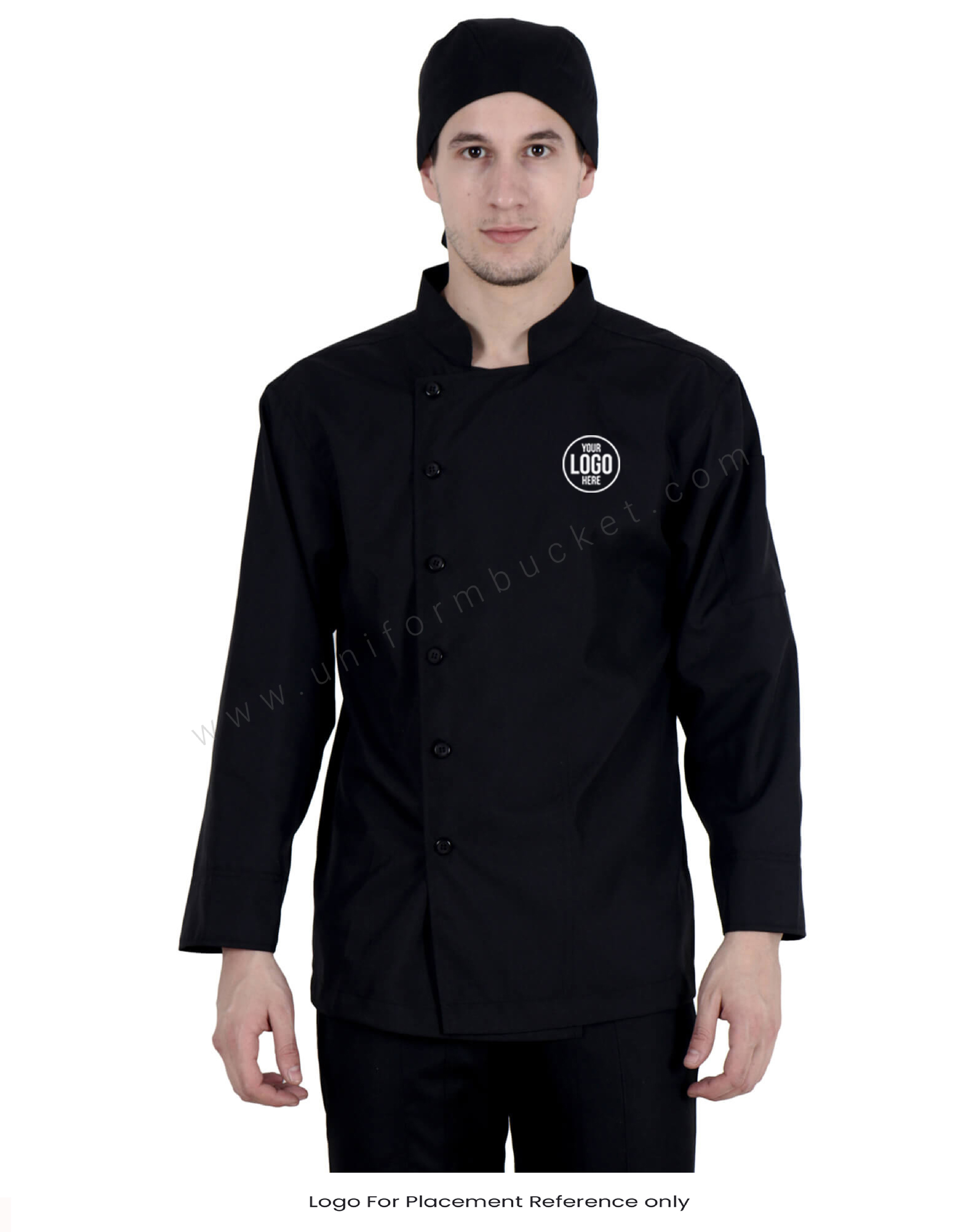 Black Chef Jacket With Side Opening