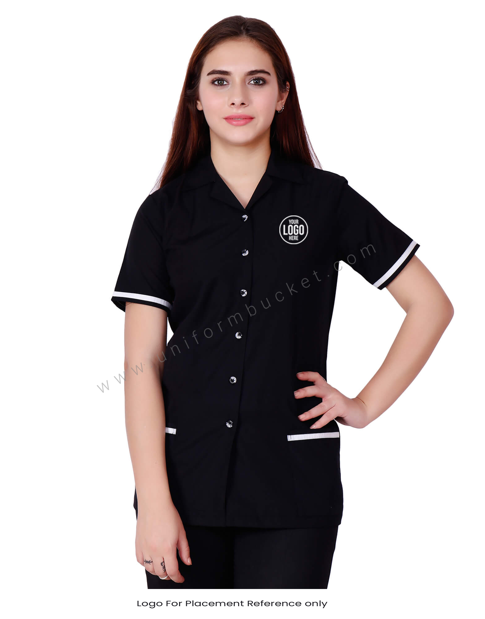 Black Shirt With White Trims