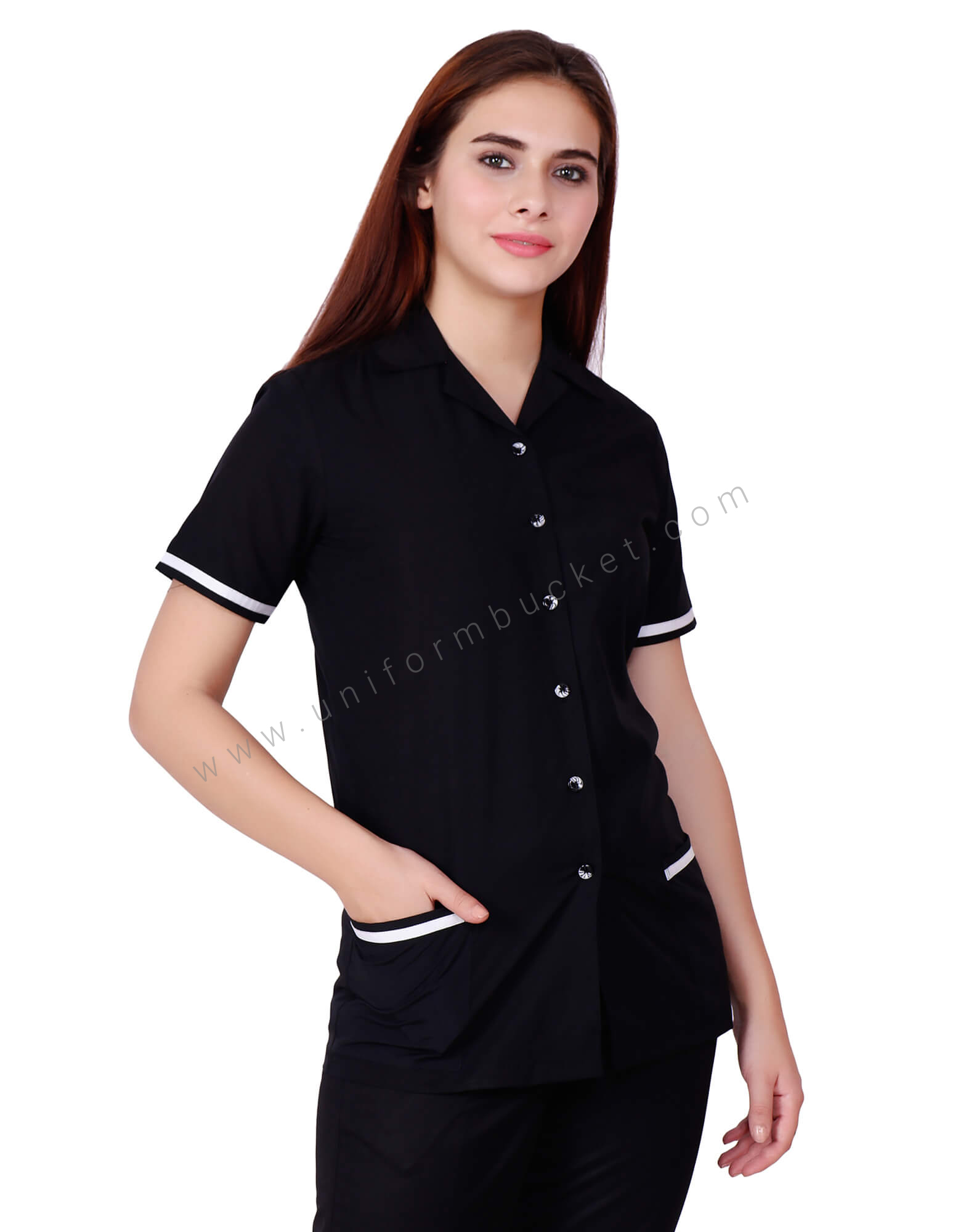 Black Shirt With White Trims