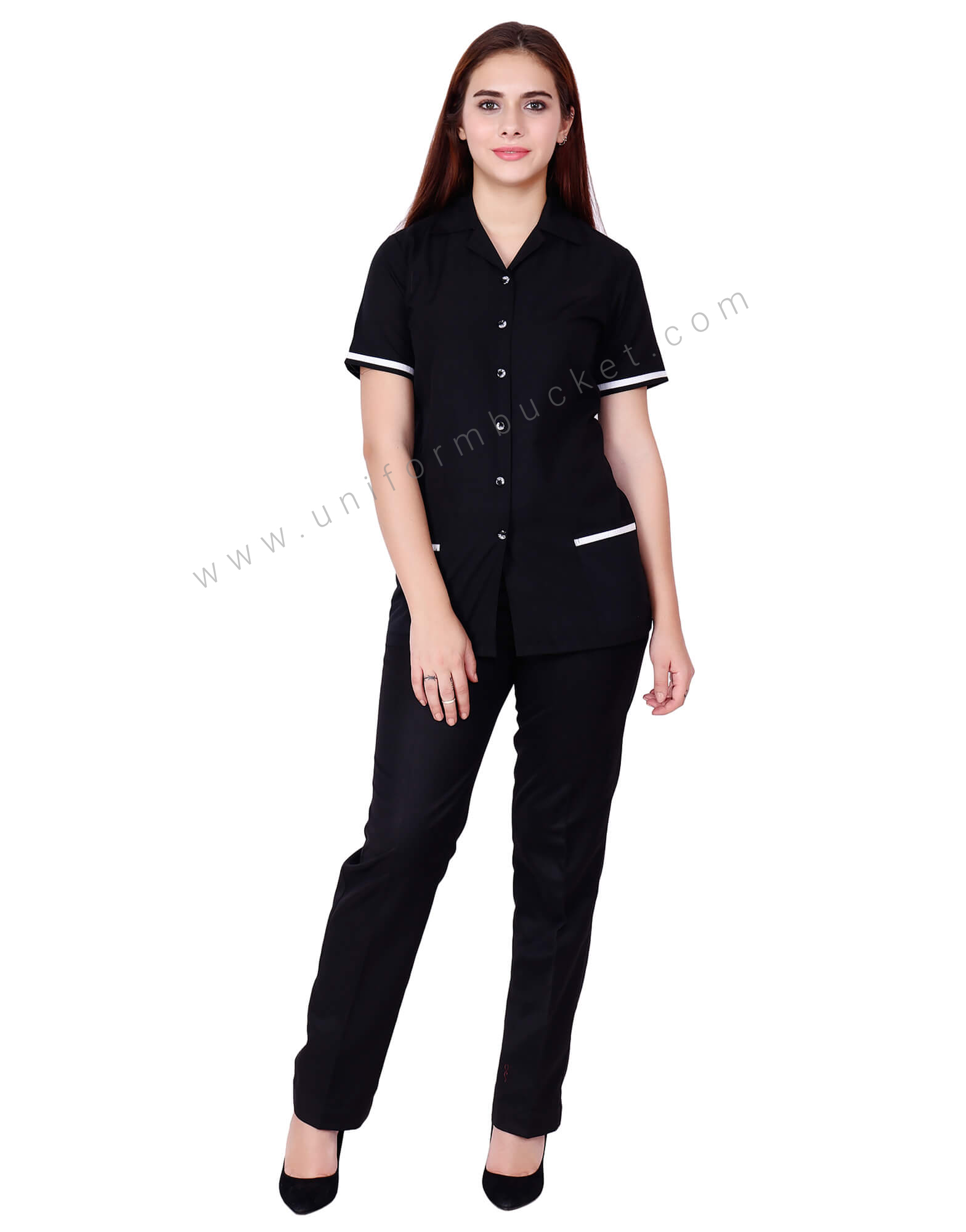 Black Shirt With White Trims