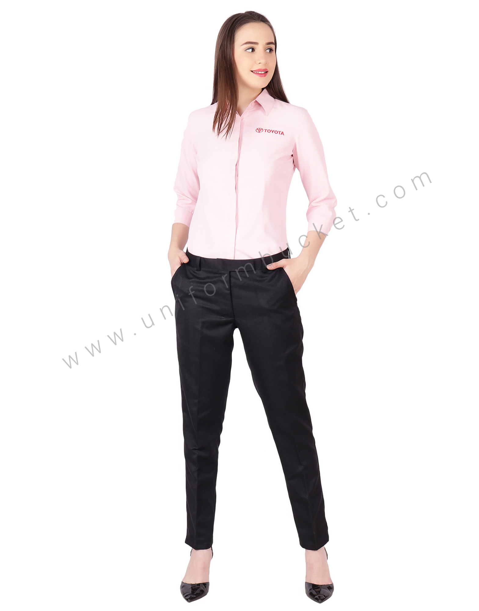 Ladies Work Trousers CharcoalBlack  Orange