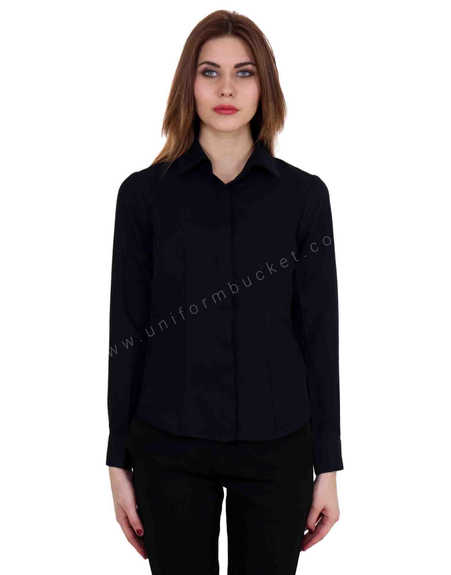 Buy Black Full Sleeve Uniform Shirt For Women Online Best Prices in India UNIFORM BUCKET