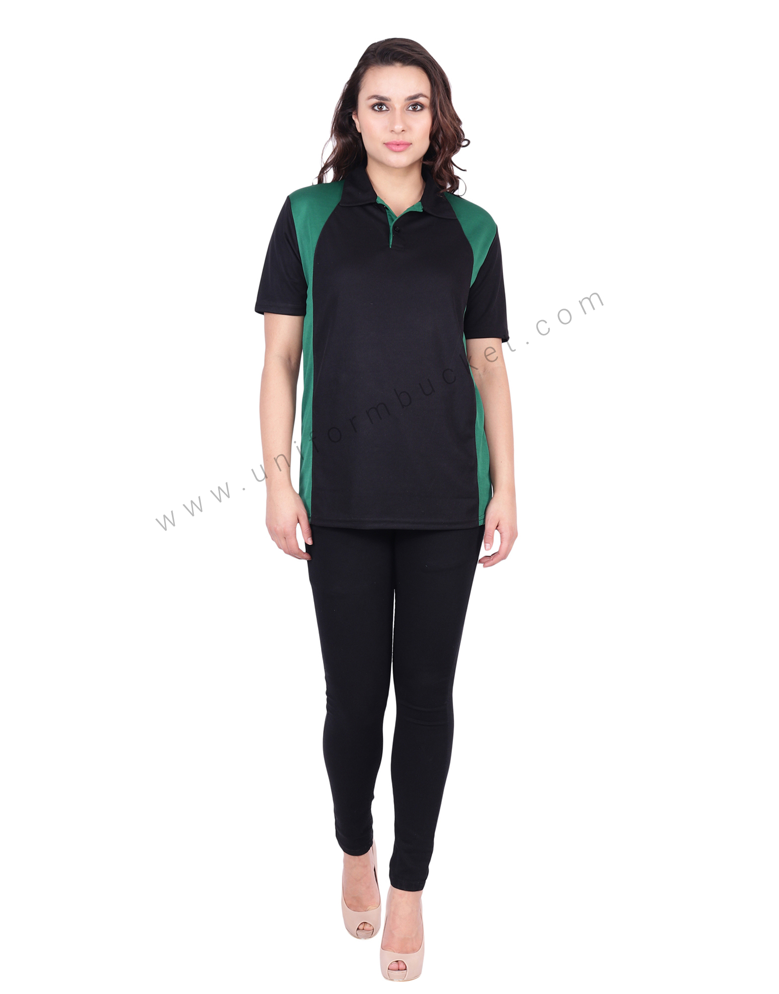 Black & Green  Designer Polo T-Shirt