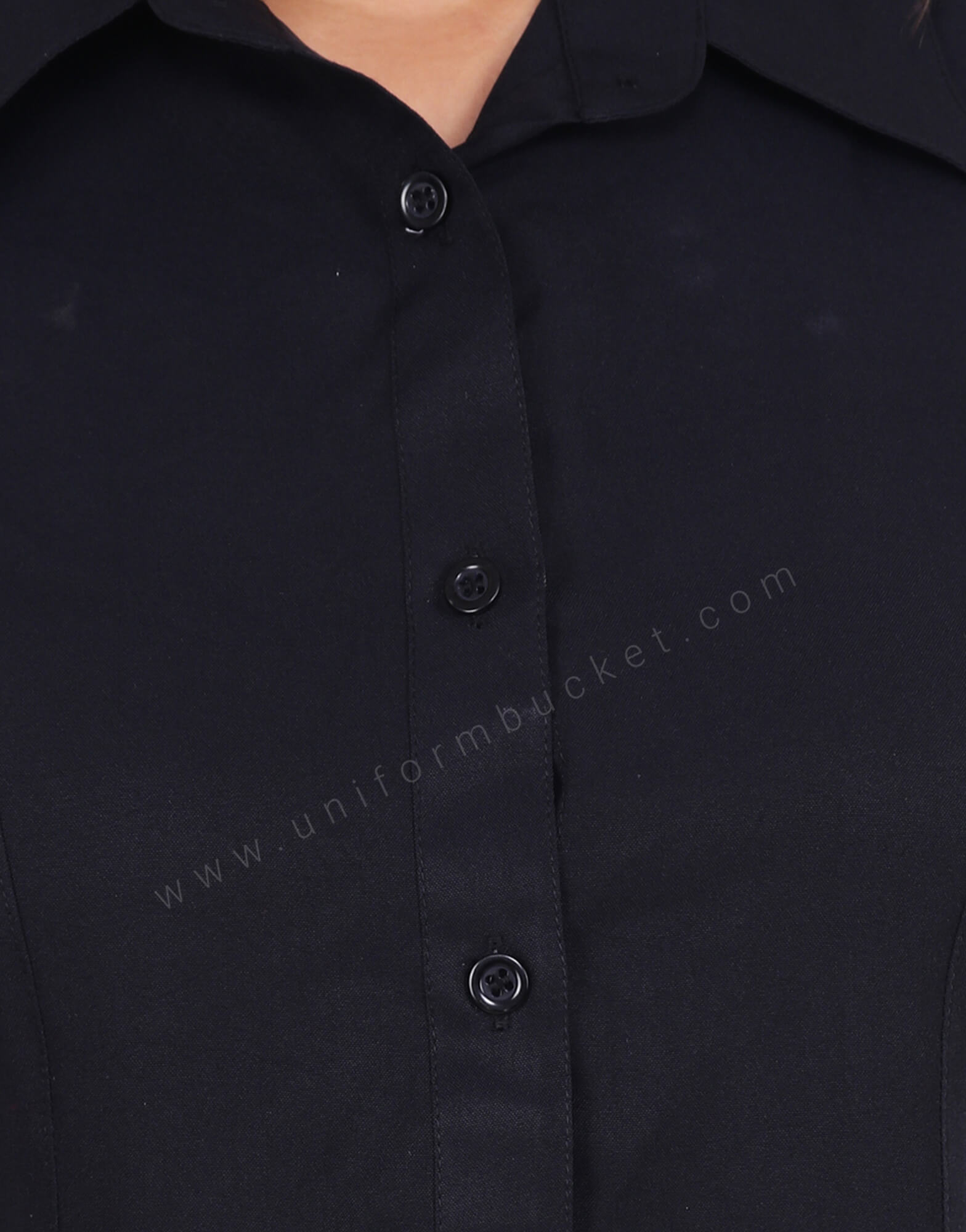 Half Sleeve Black Fitted Shirt