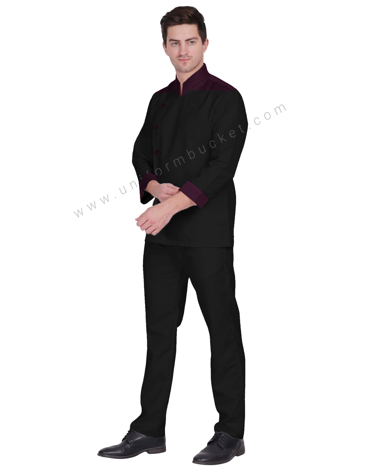 buy Black & Magenta designer Chef Coat For Men Online Best Prices in