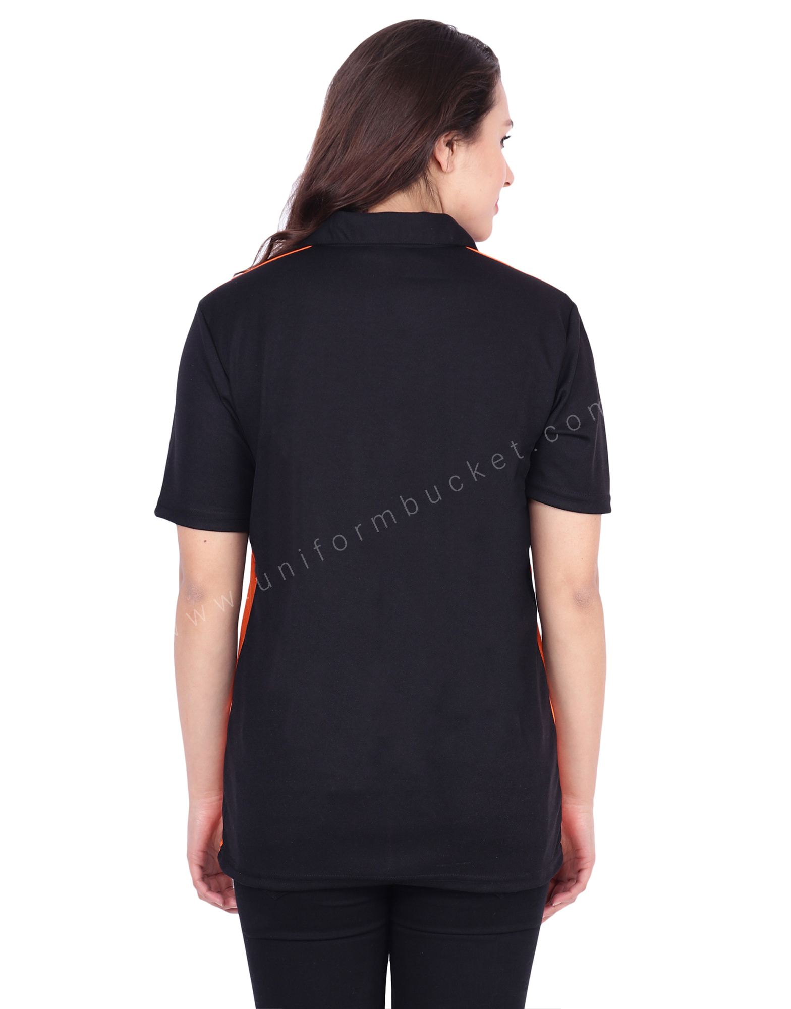 Black & Orange  Designer Polo T-Shirt