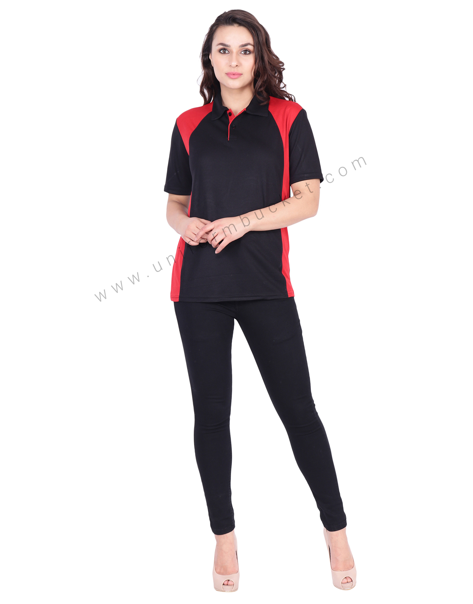Black & Red  Designer Polo T-Shirt