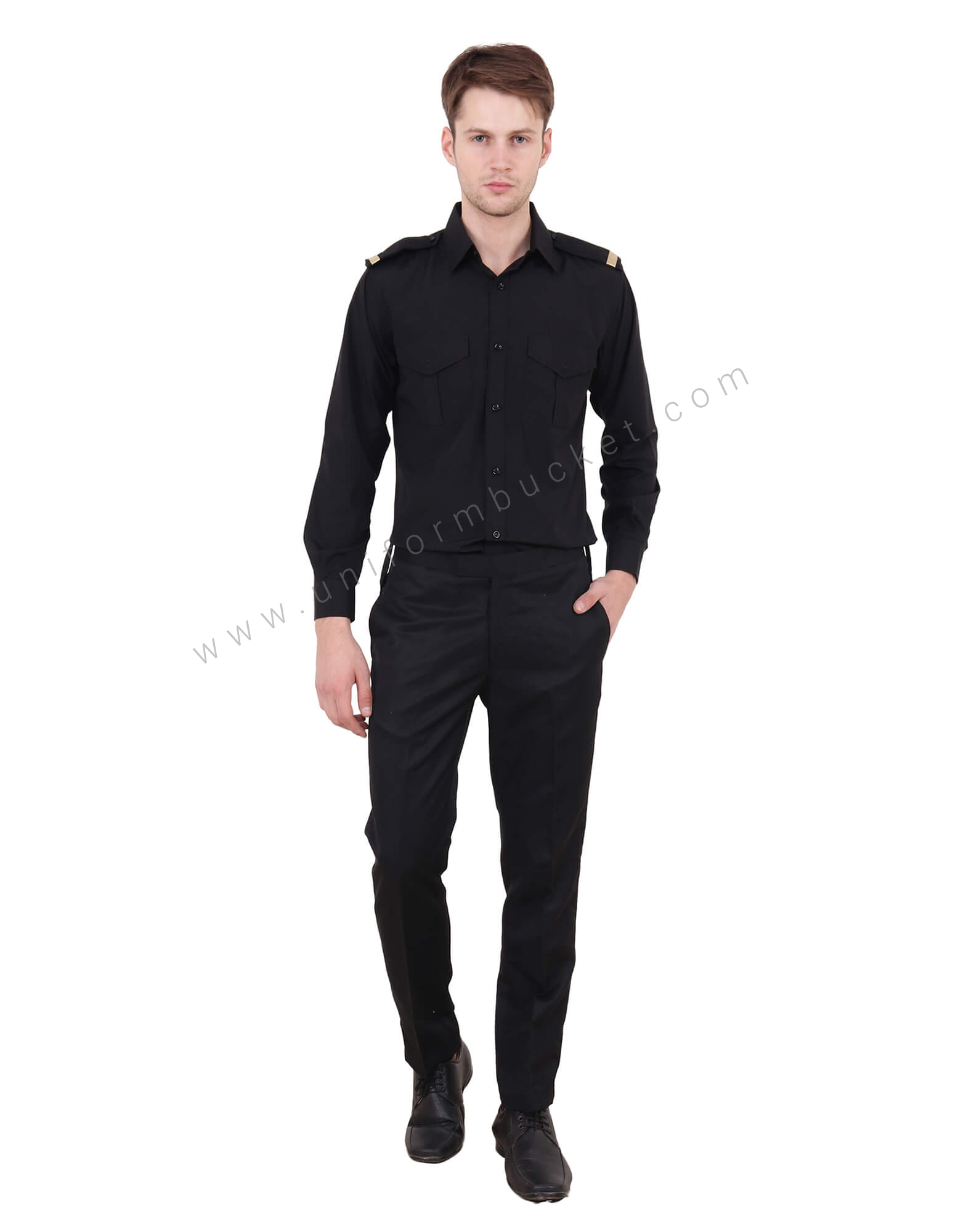 Black Security Guard Shirt For Men