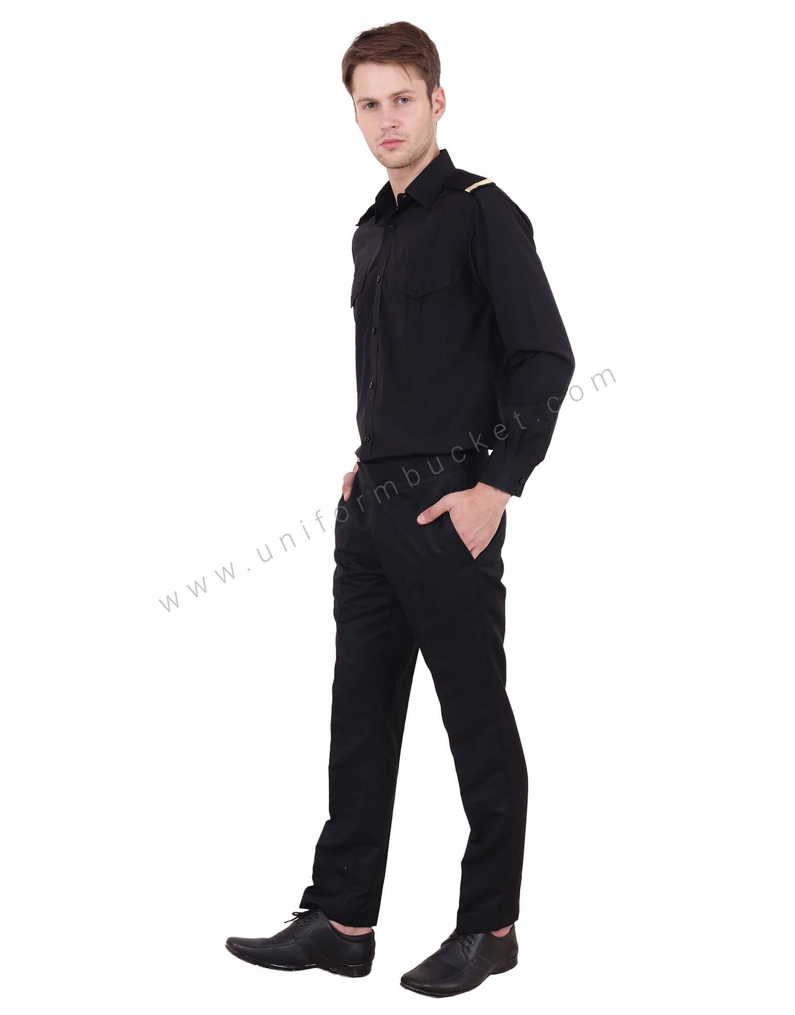 Black Security Guard Shirt For Men