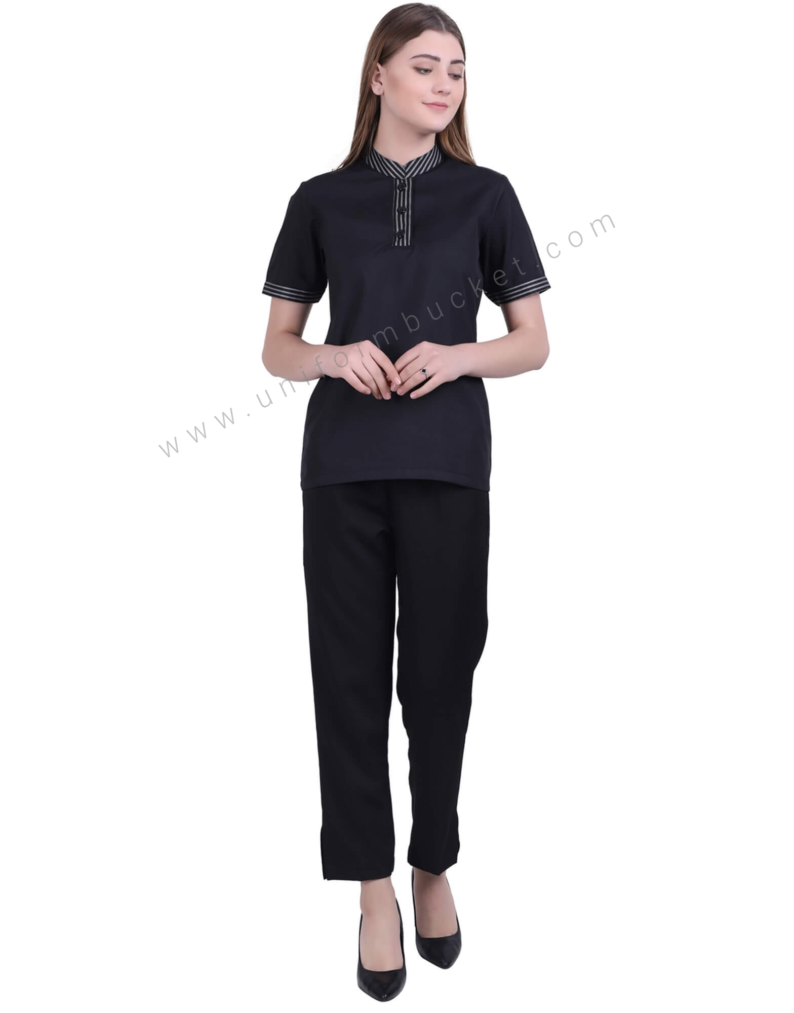 Black Top With T-Shirt Look For Women