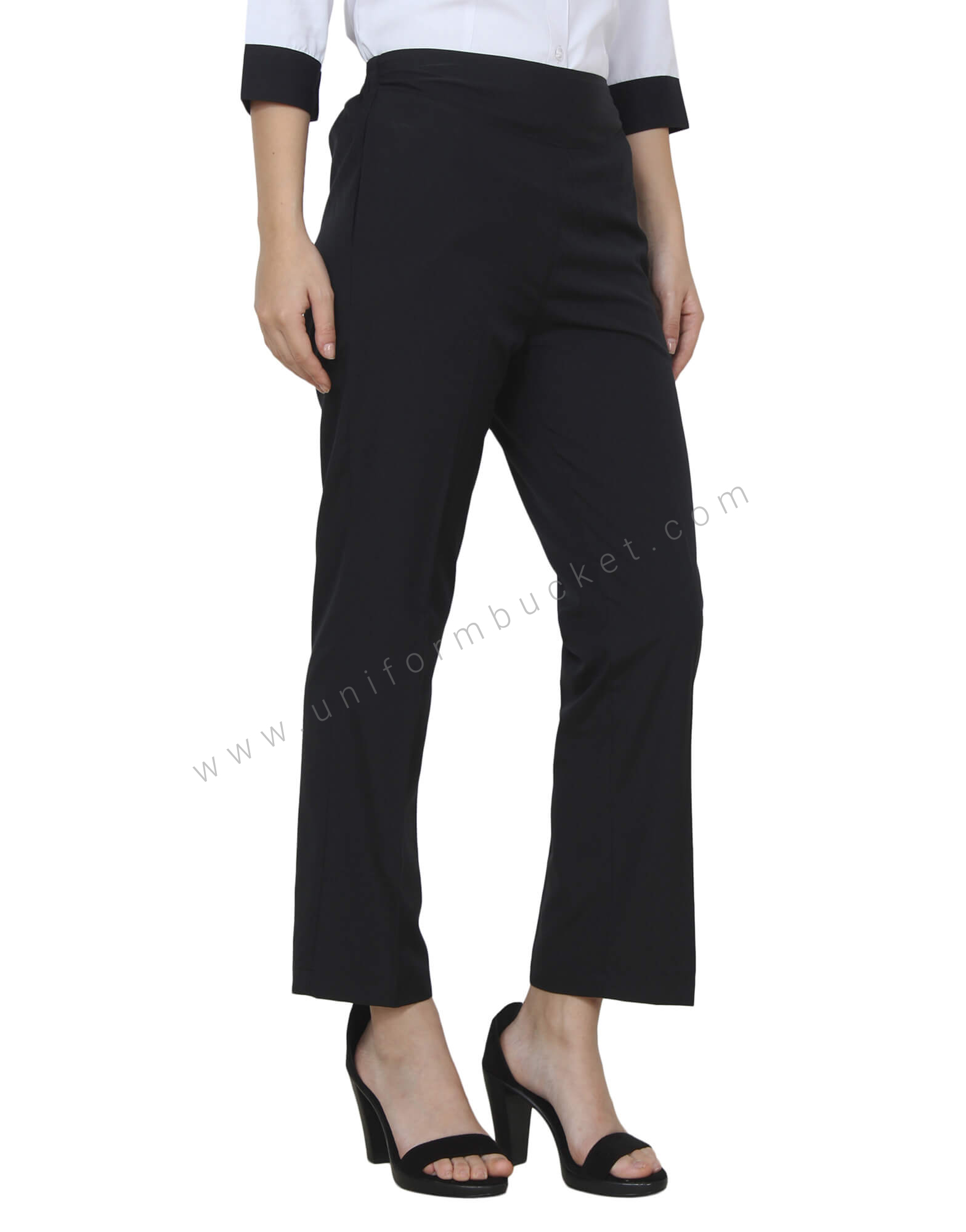 Buy Women Black Stripe Formal Slim Fit Trousers Online - 18968 | Van Heusen-hangkhonggiare.com.vn