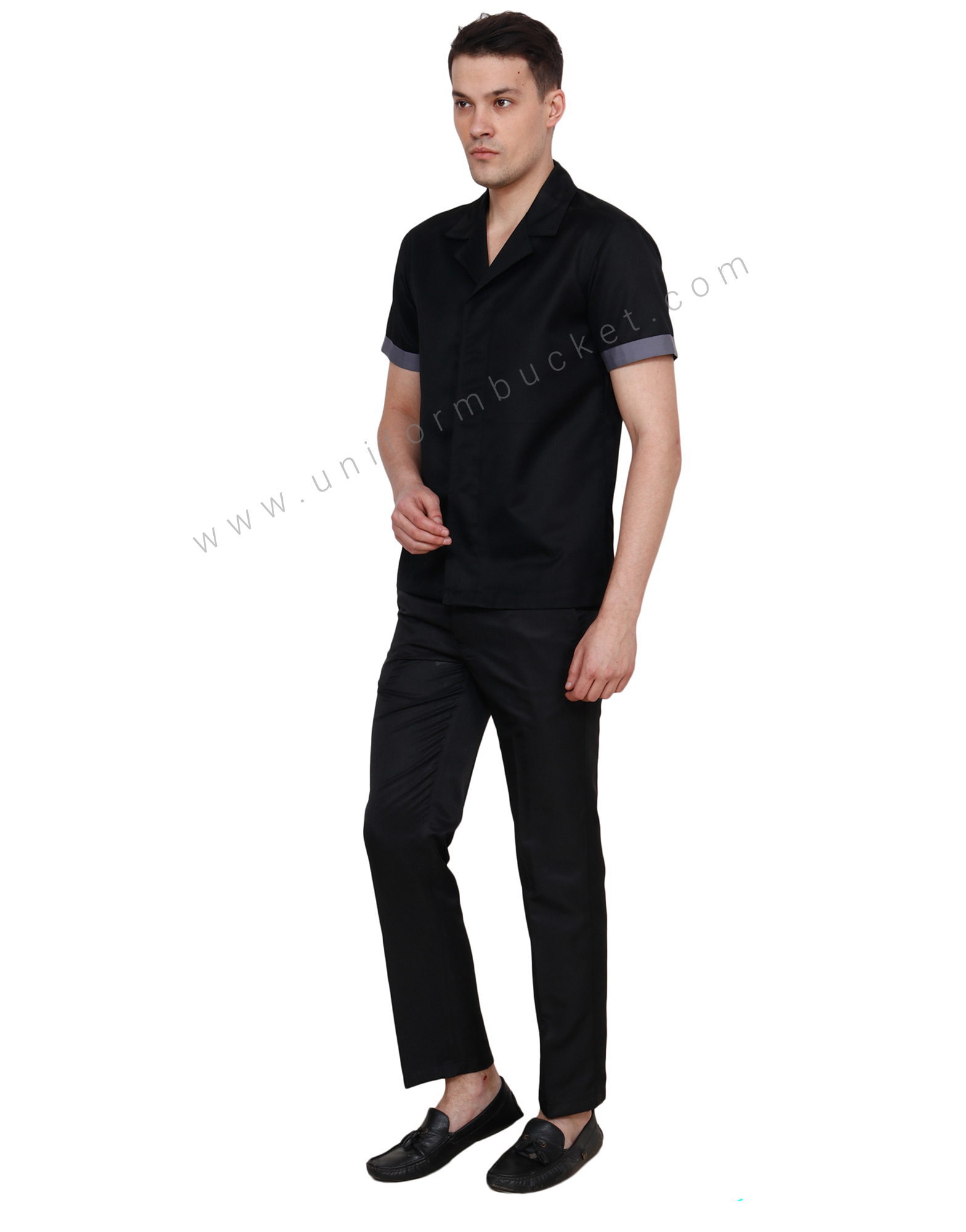 Notched Collar Black Tunic