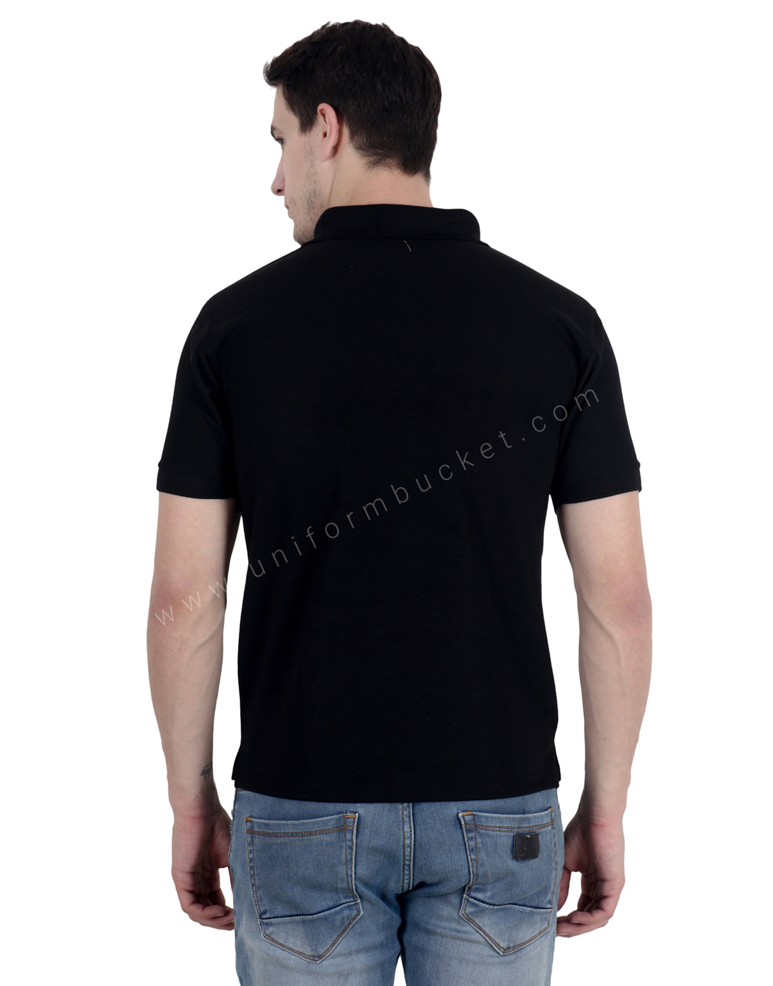 Buy Black Uniform Polo T-Shirt For Men Online @ Best Prices in India ...