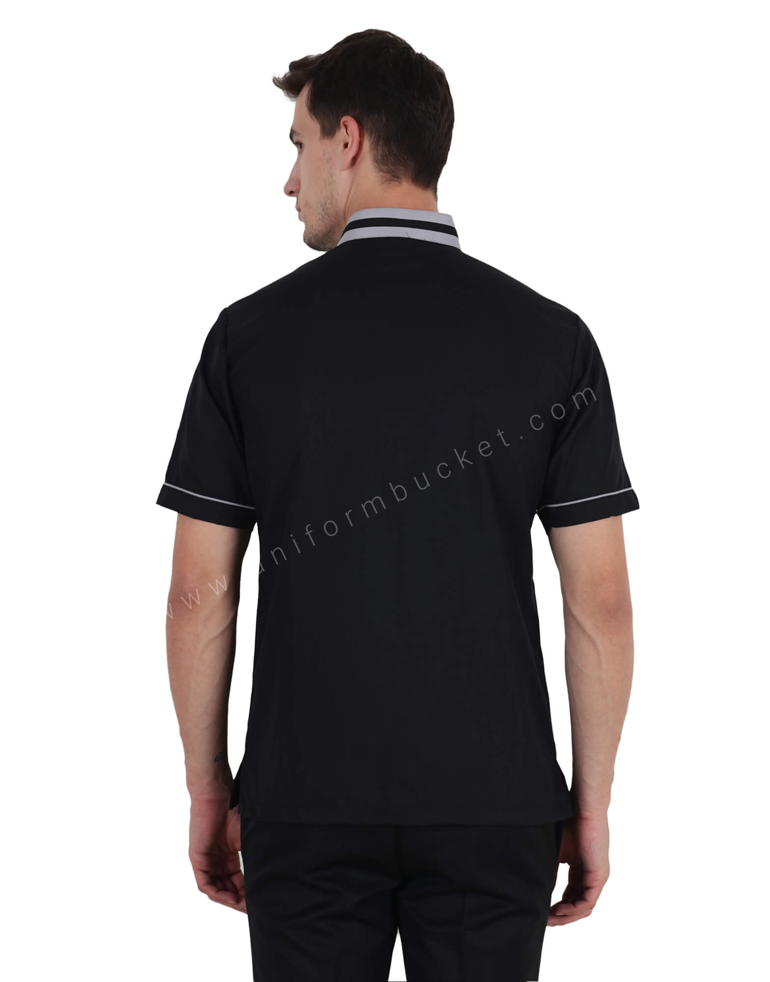 Black Shirt With Mandarin Collar