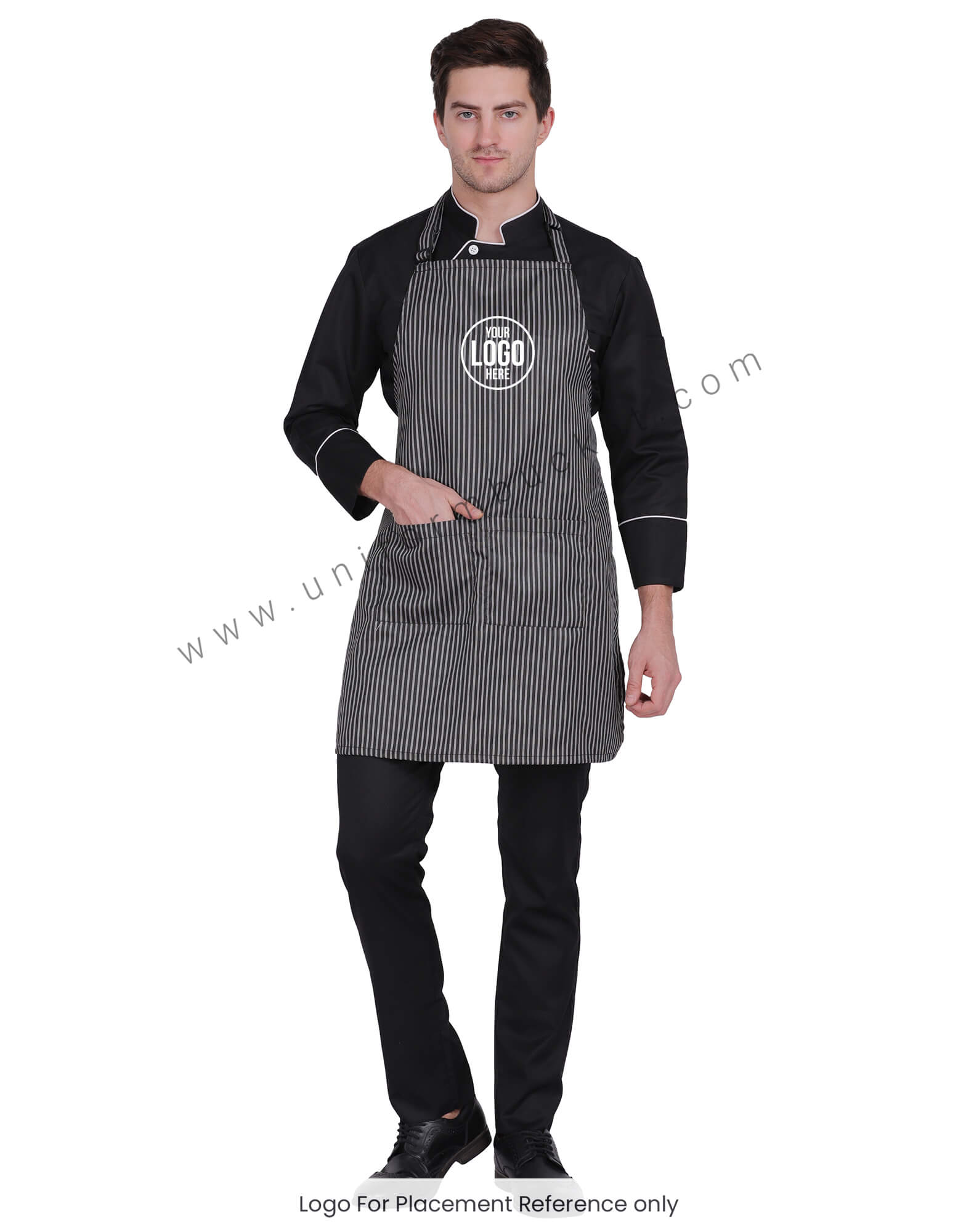 BLACK & WHITE LINING CHEF APRON