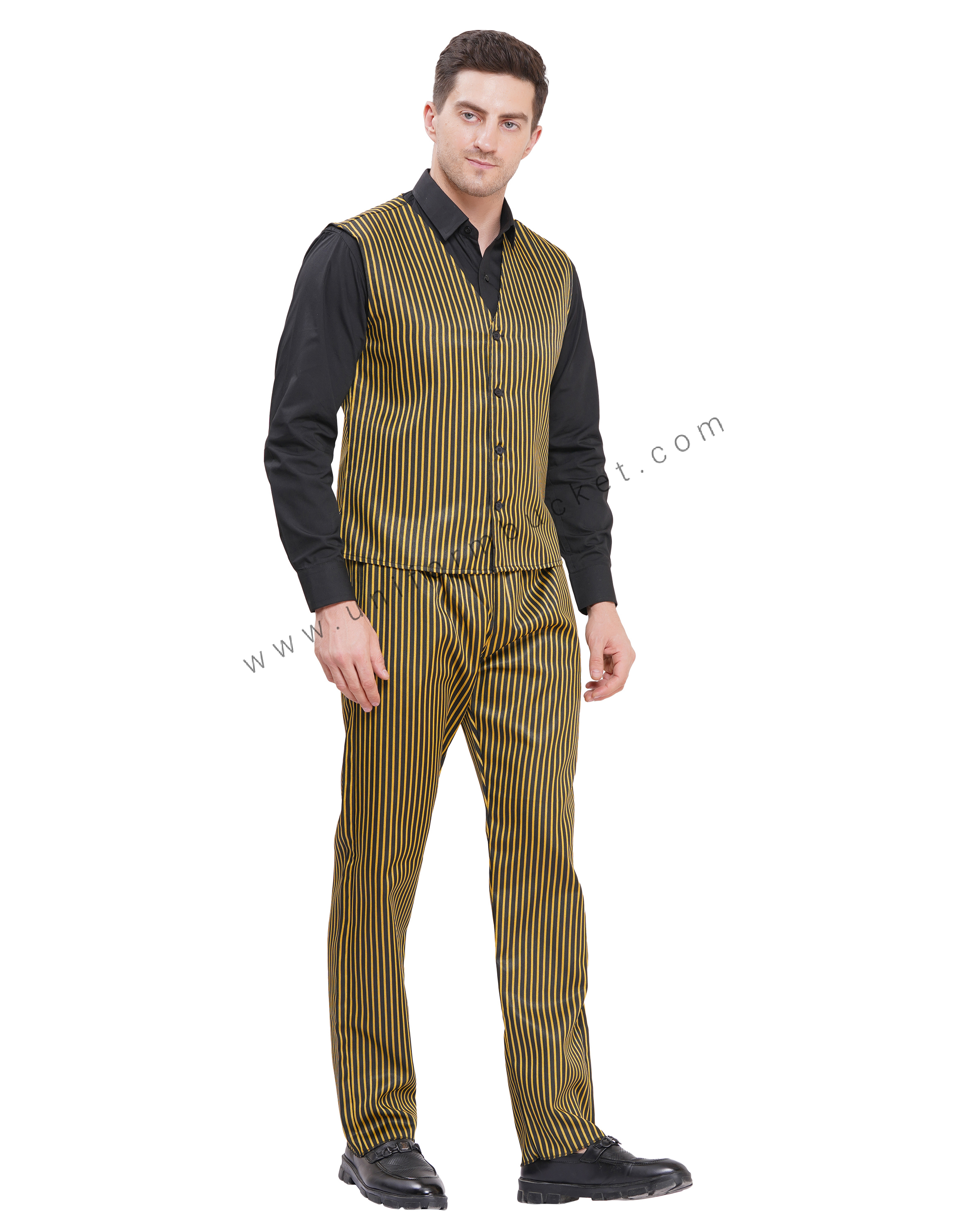 BLACK & YELLOW LINING MALE VEST COAT