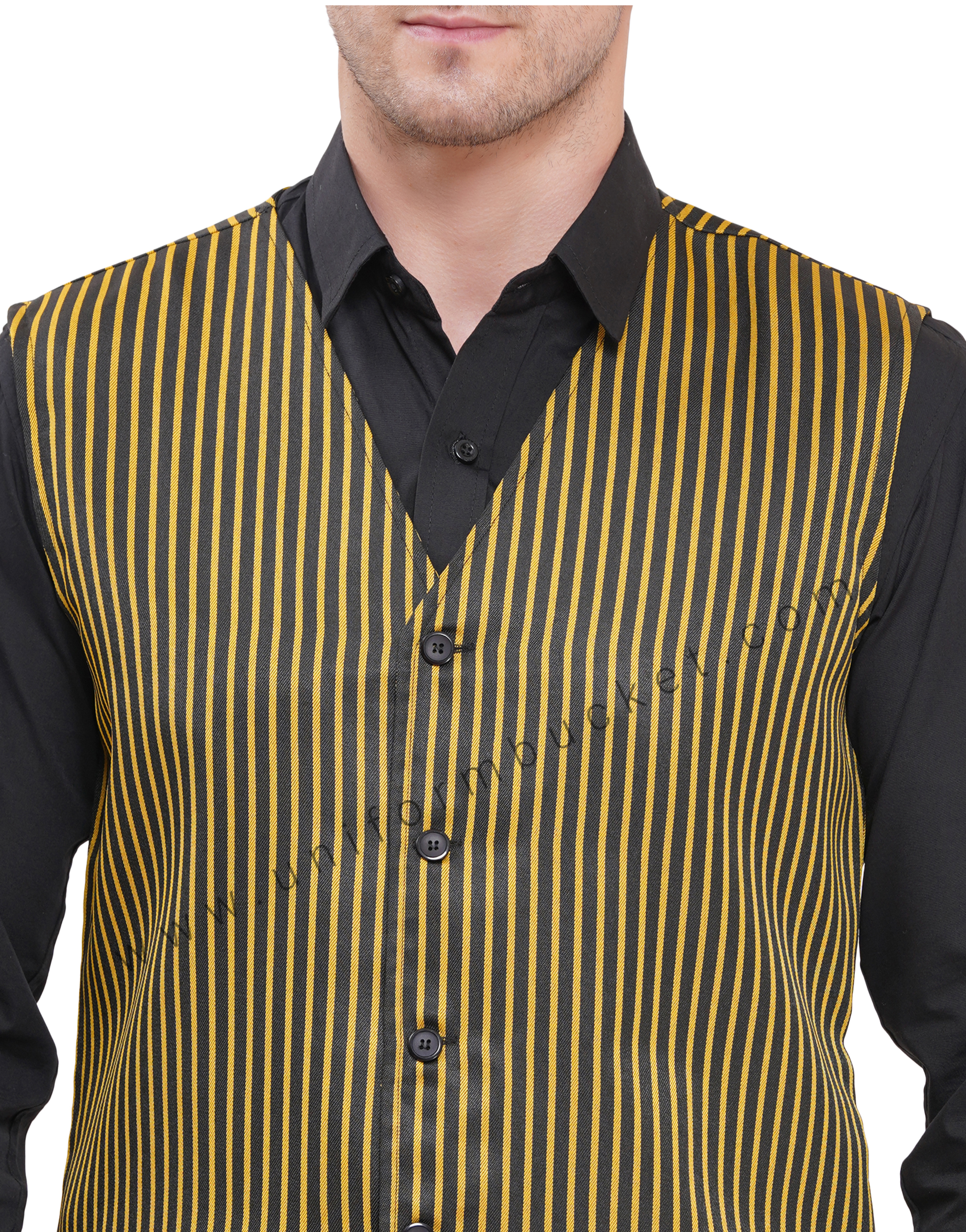 BLACK & YELLOW LINING MALE VEST COAT