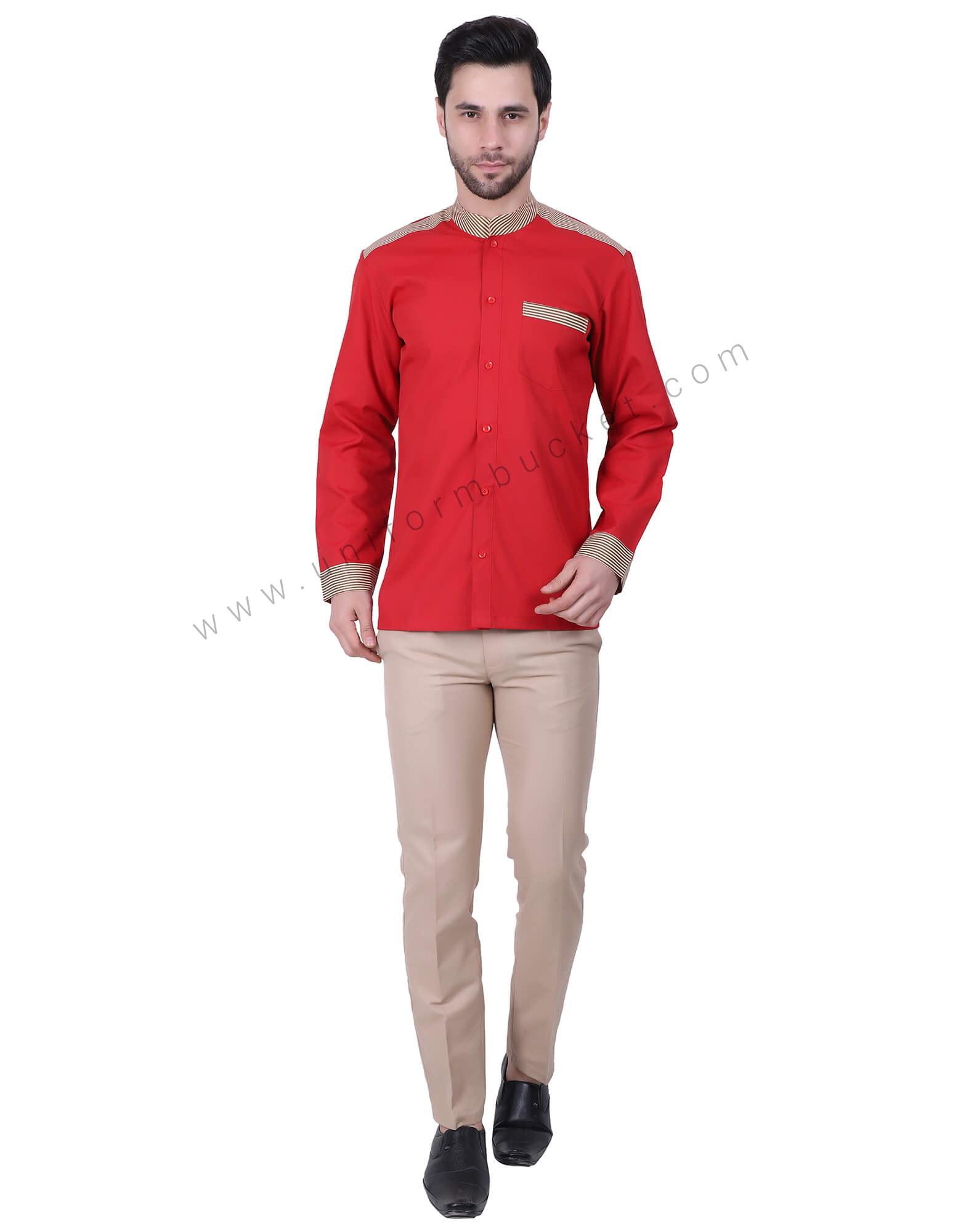 Blood Red Shirt With Stripe Pattern