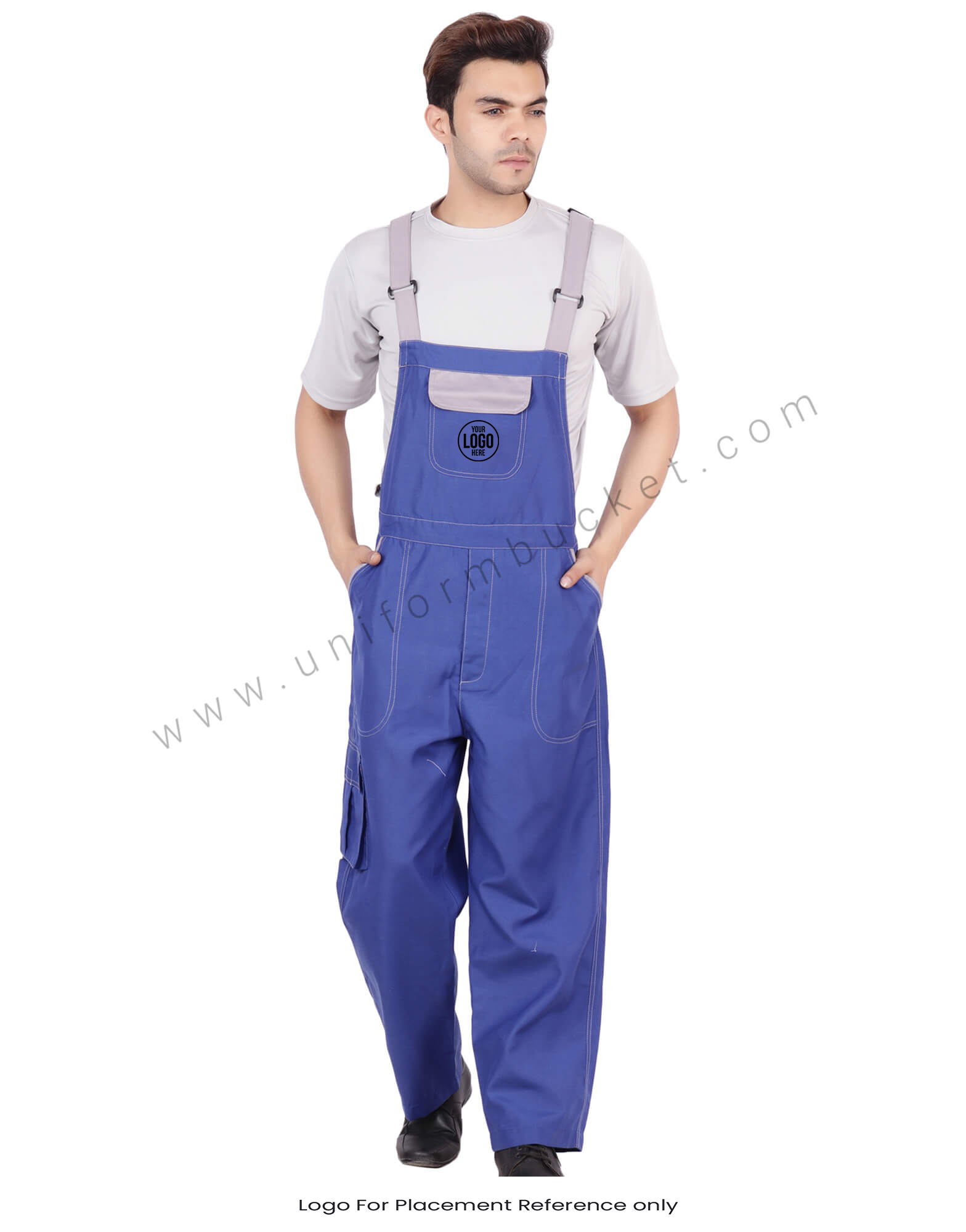 Blue Bib Dungaree With Functional Pockets