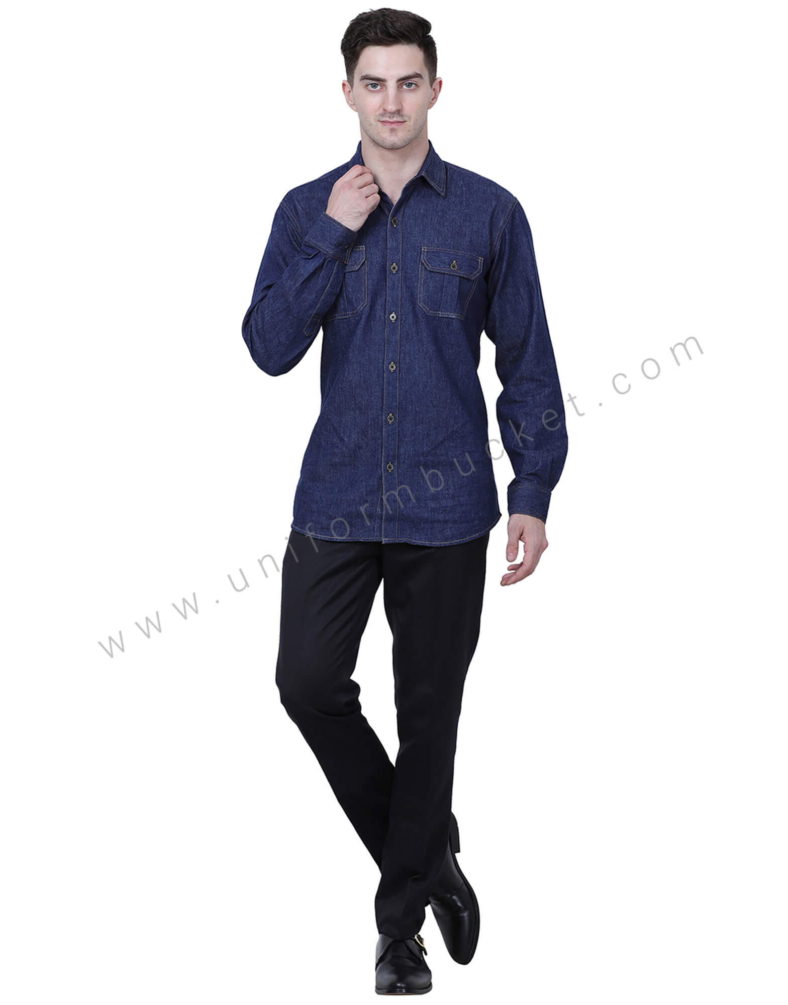 Dark Blue Denim Shirt