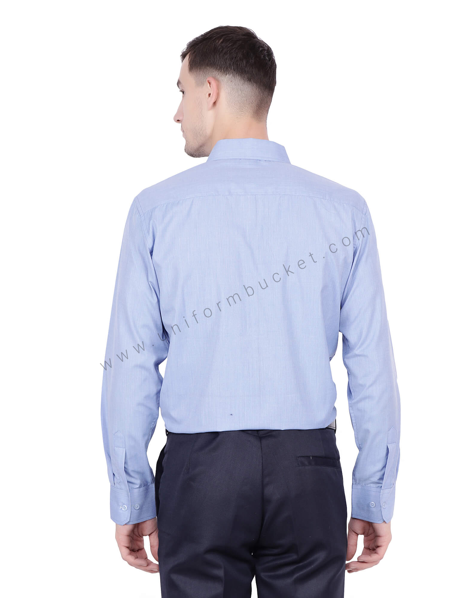 Blue Fil a Fil Uniform Shirt