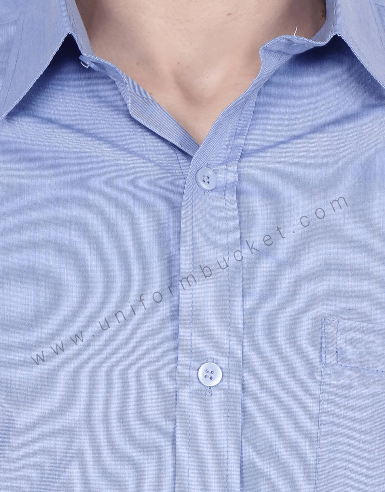 Blue Fil a Fil Uniform Shirt