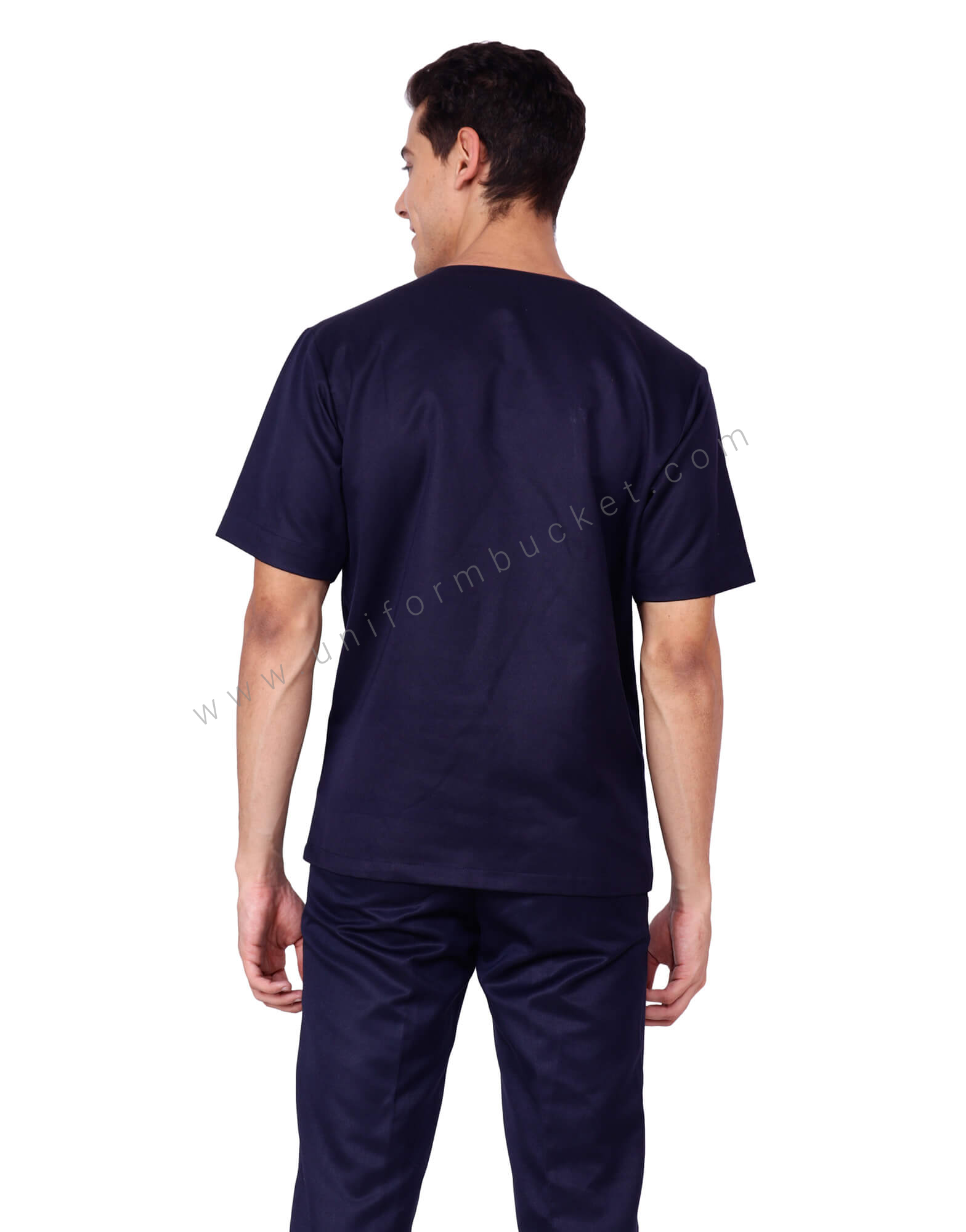 V Neck Crossover Blue Tunic