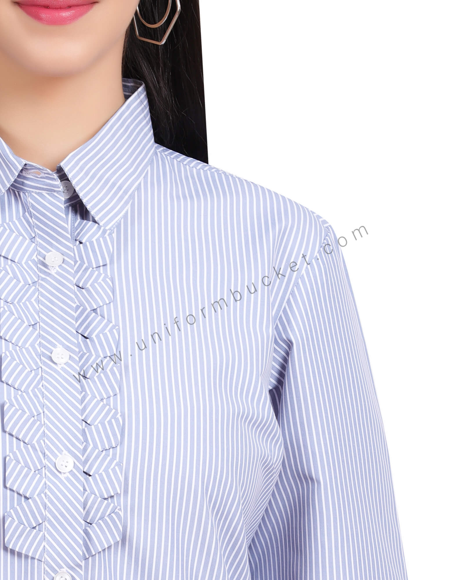BLUE LINING  FEMALE SHIRT WITH DESIGNER PLACKET