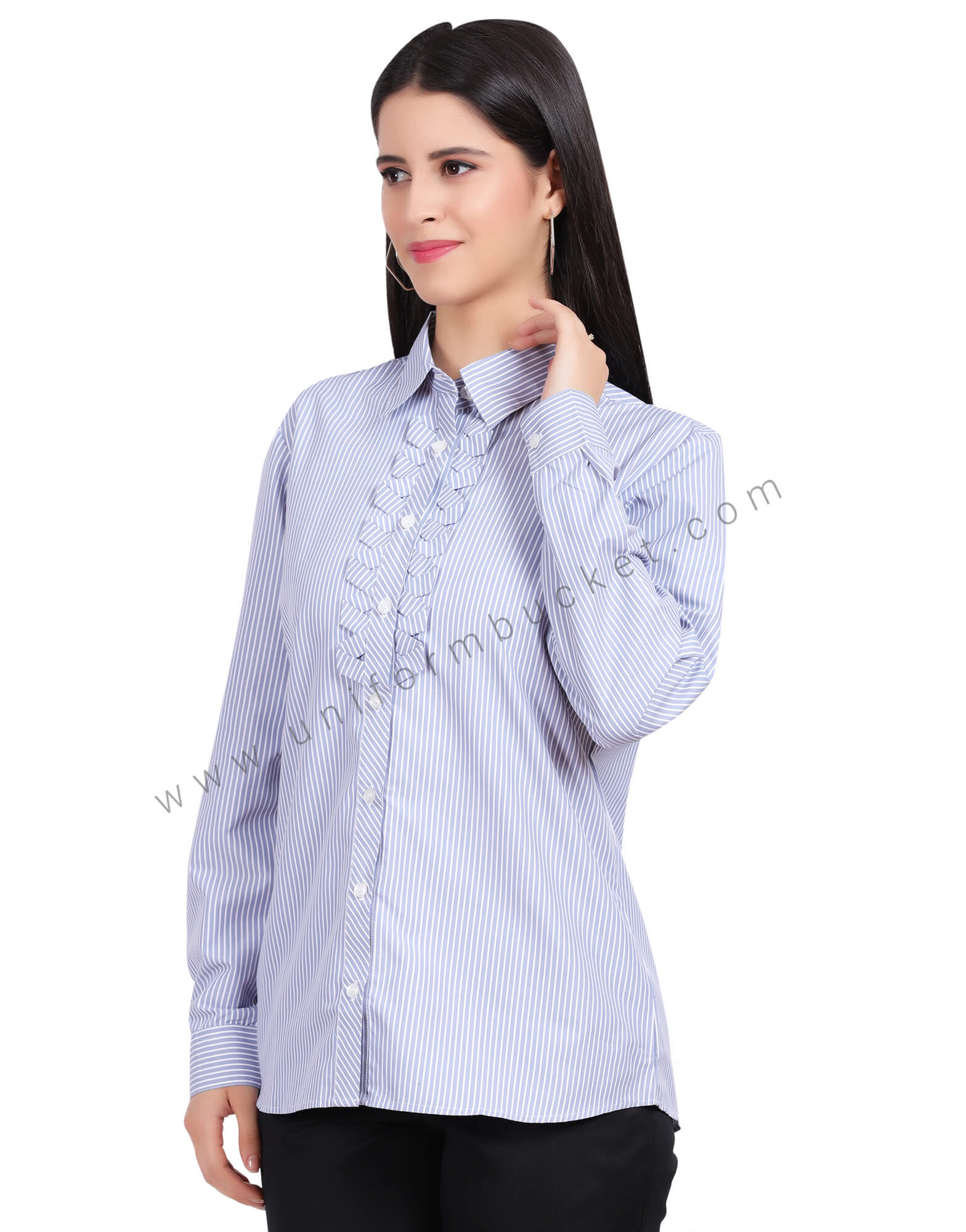 BLUE LINING  FEMALE SHIRT WITH DESIGNER PLACKET