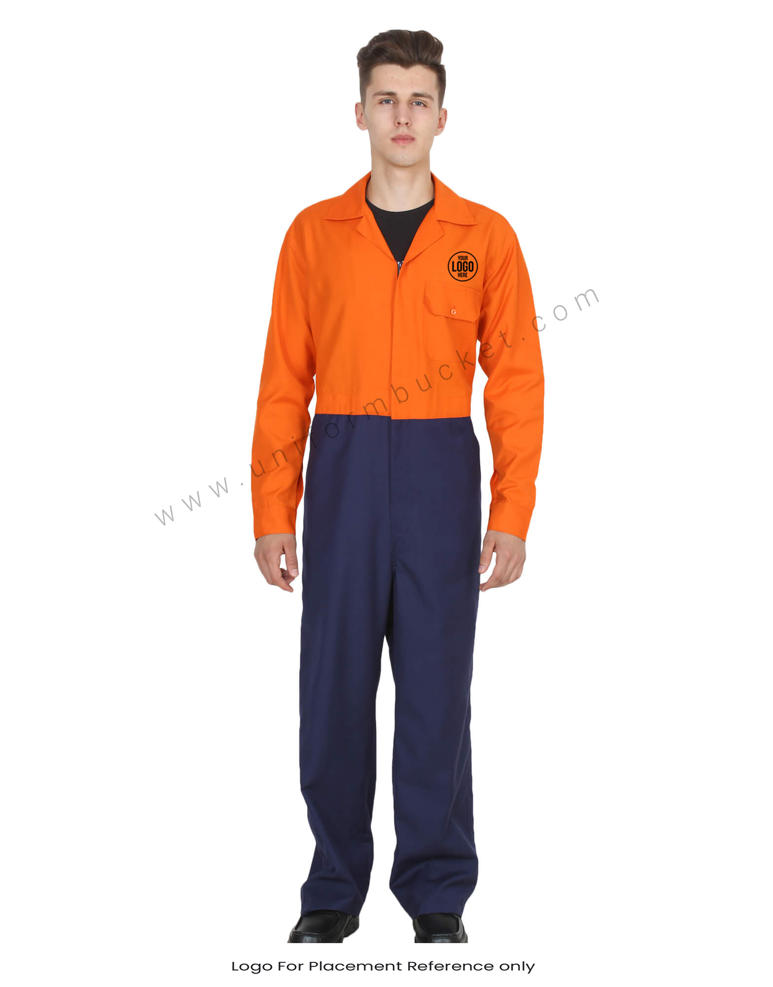 Saffron Navy Hidden Zip Coverall