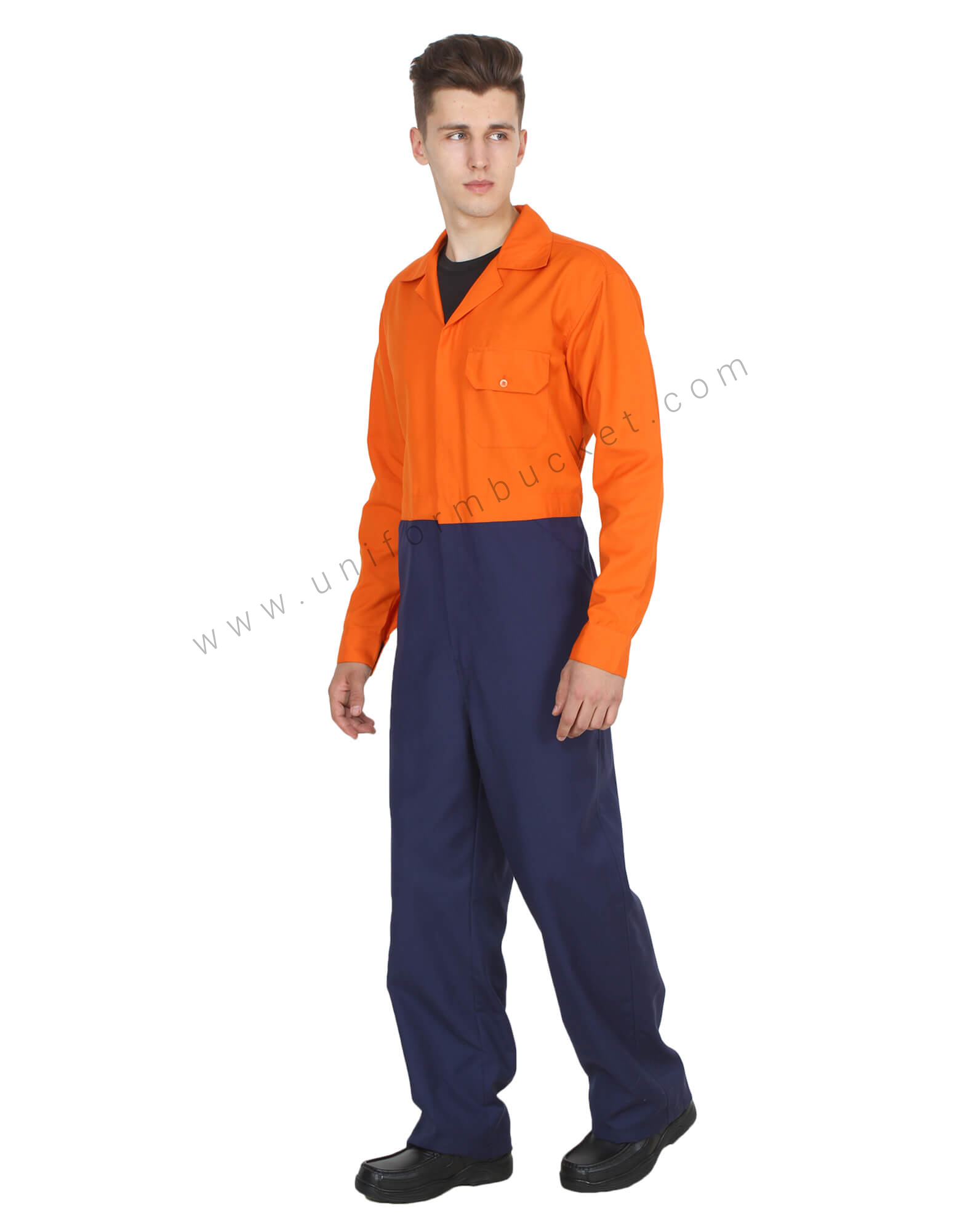 Saffron Navy Hidden Zip Coverall