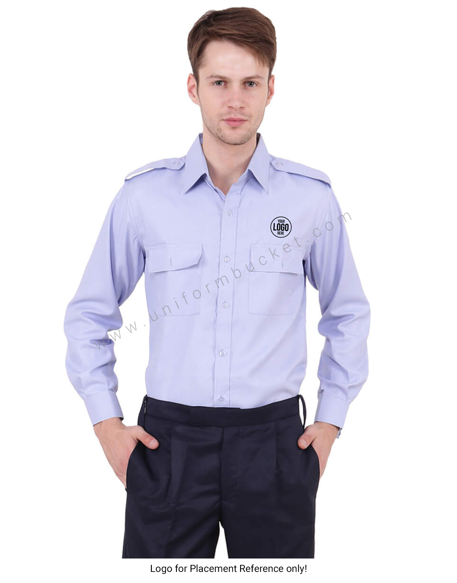 Blue Security Guard Shirt For Men