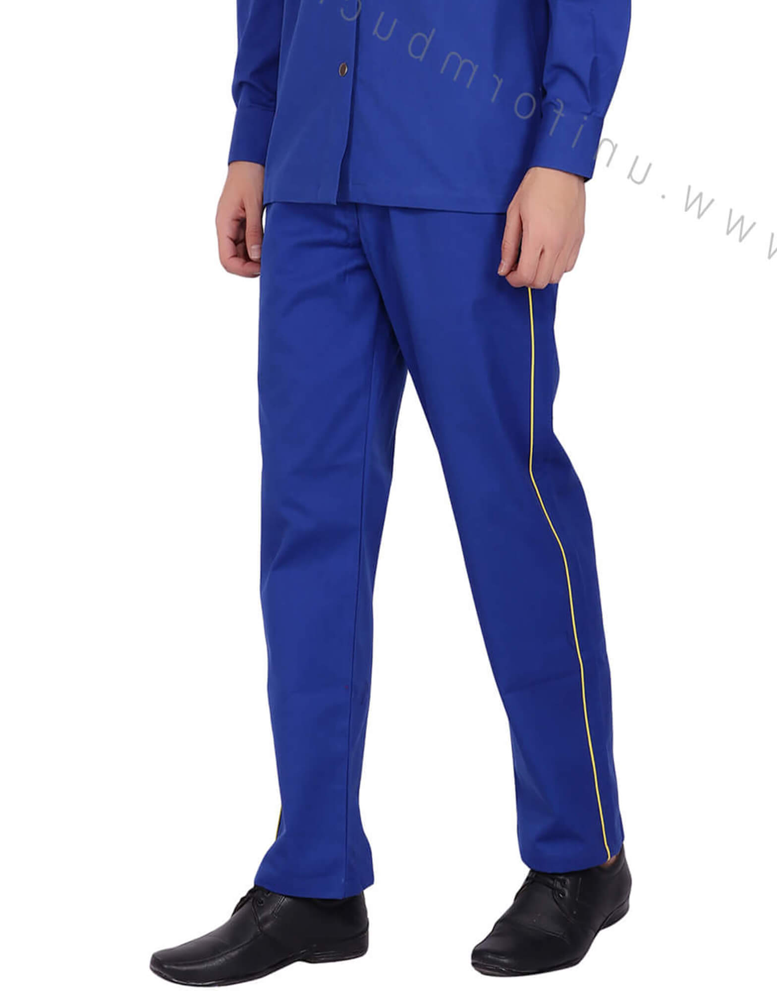 Blue Trouser With Side Yellow Piping