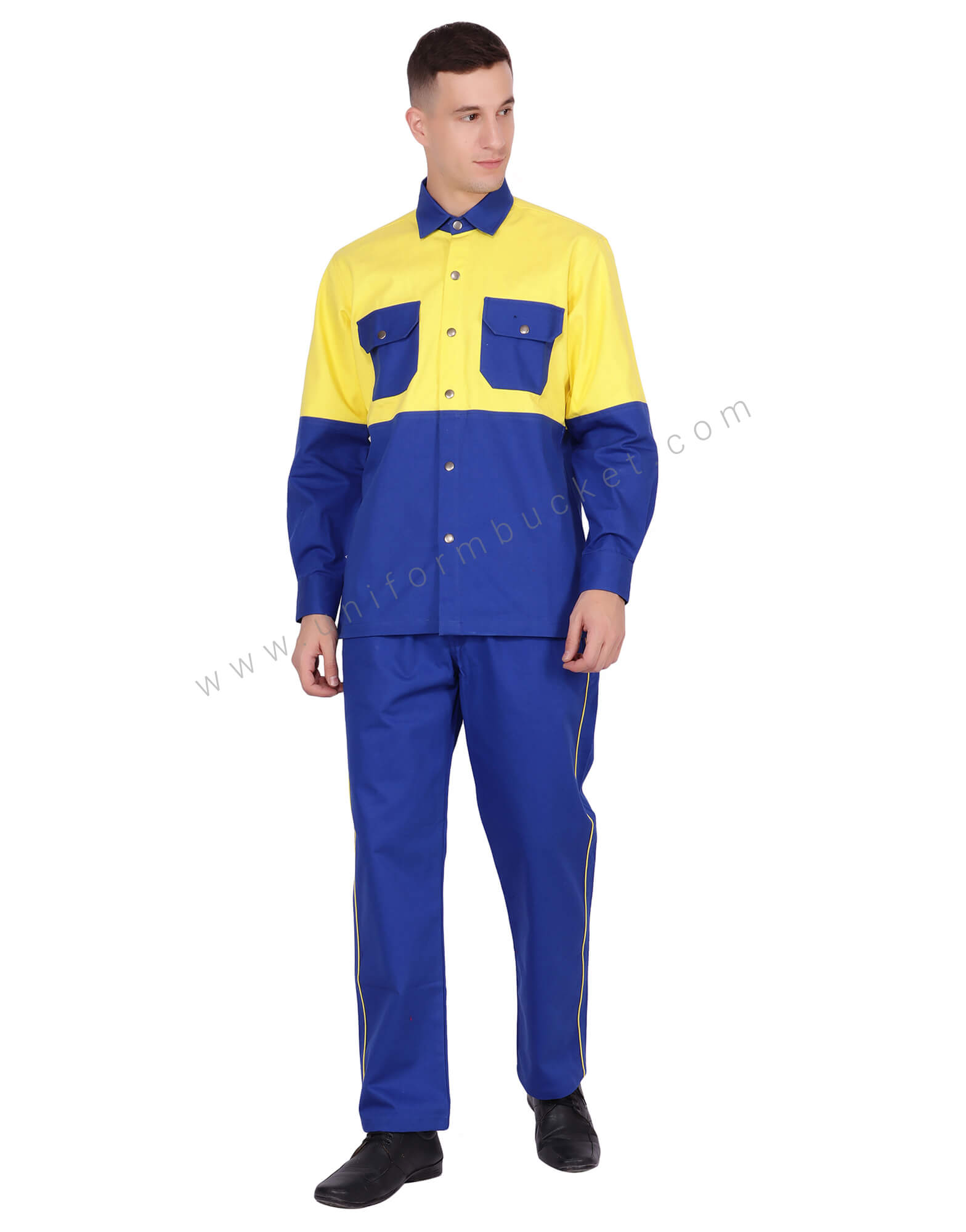 Blue Trouser With Side Yellow Piping