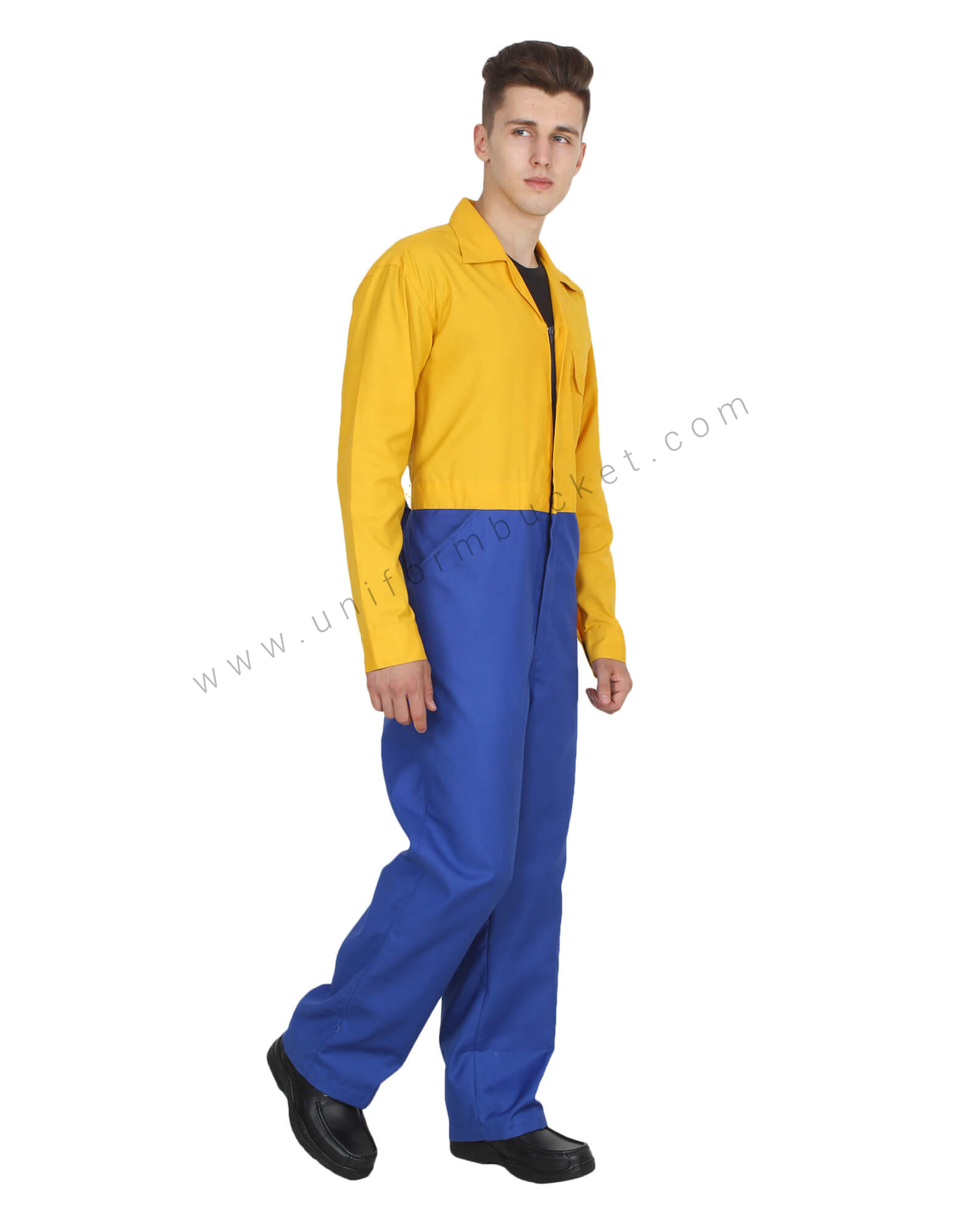 Hidden Zip Blue And Yellow Coverall