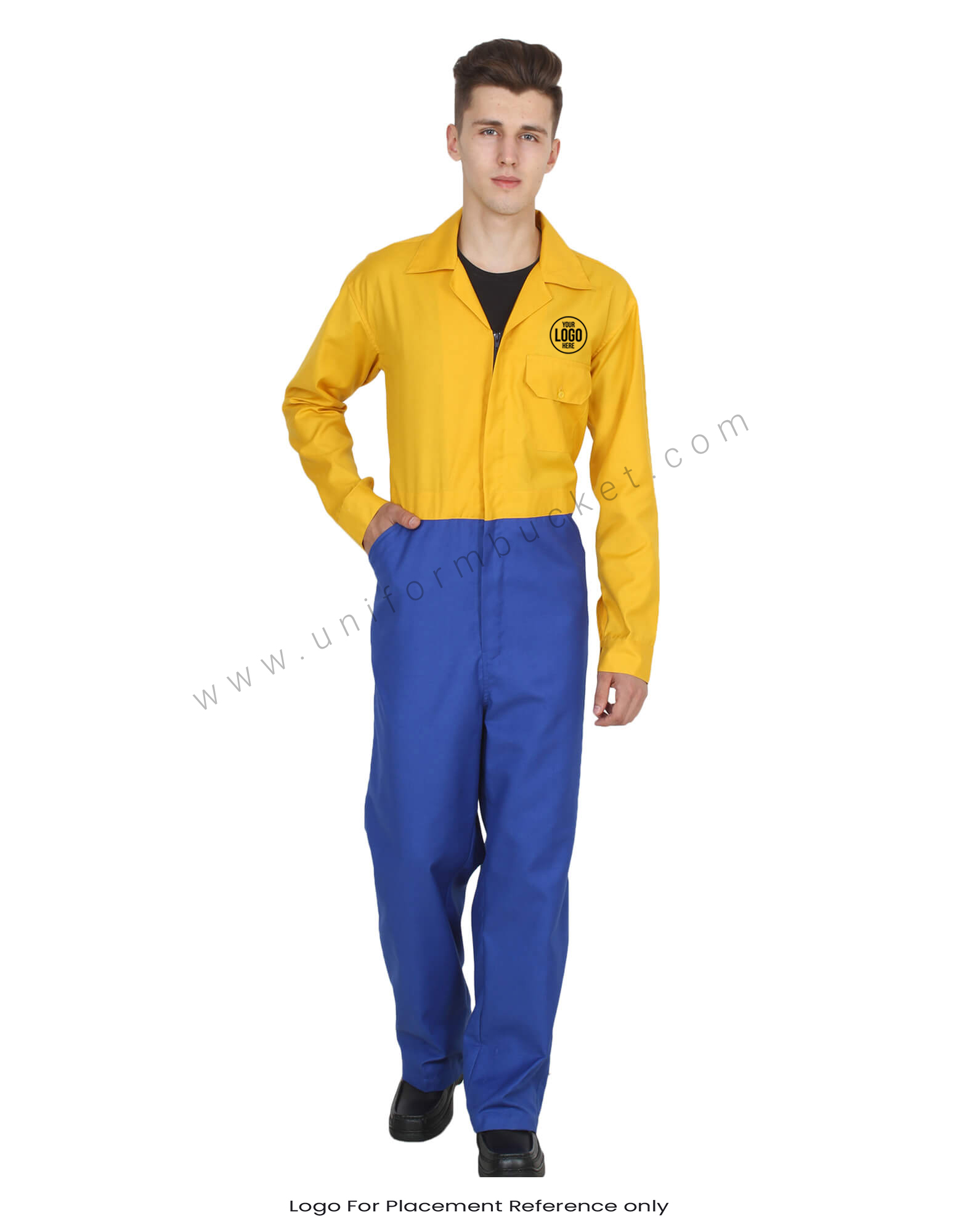 Hidden Zip Blue And Yellow Coverall