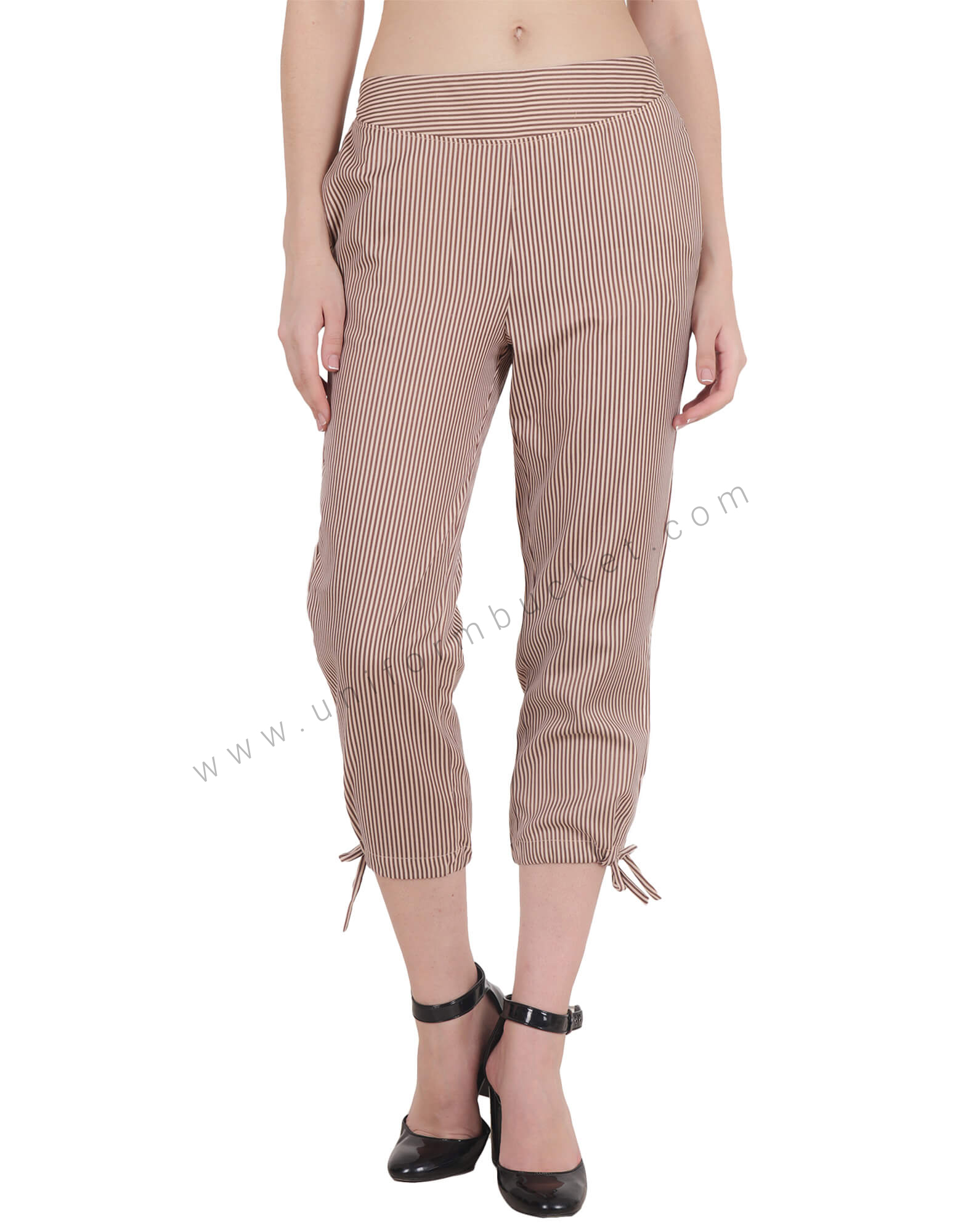 Brown Lining Capri For Women