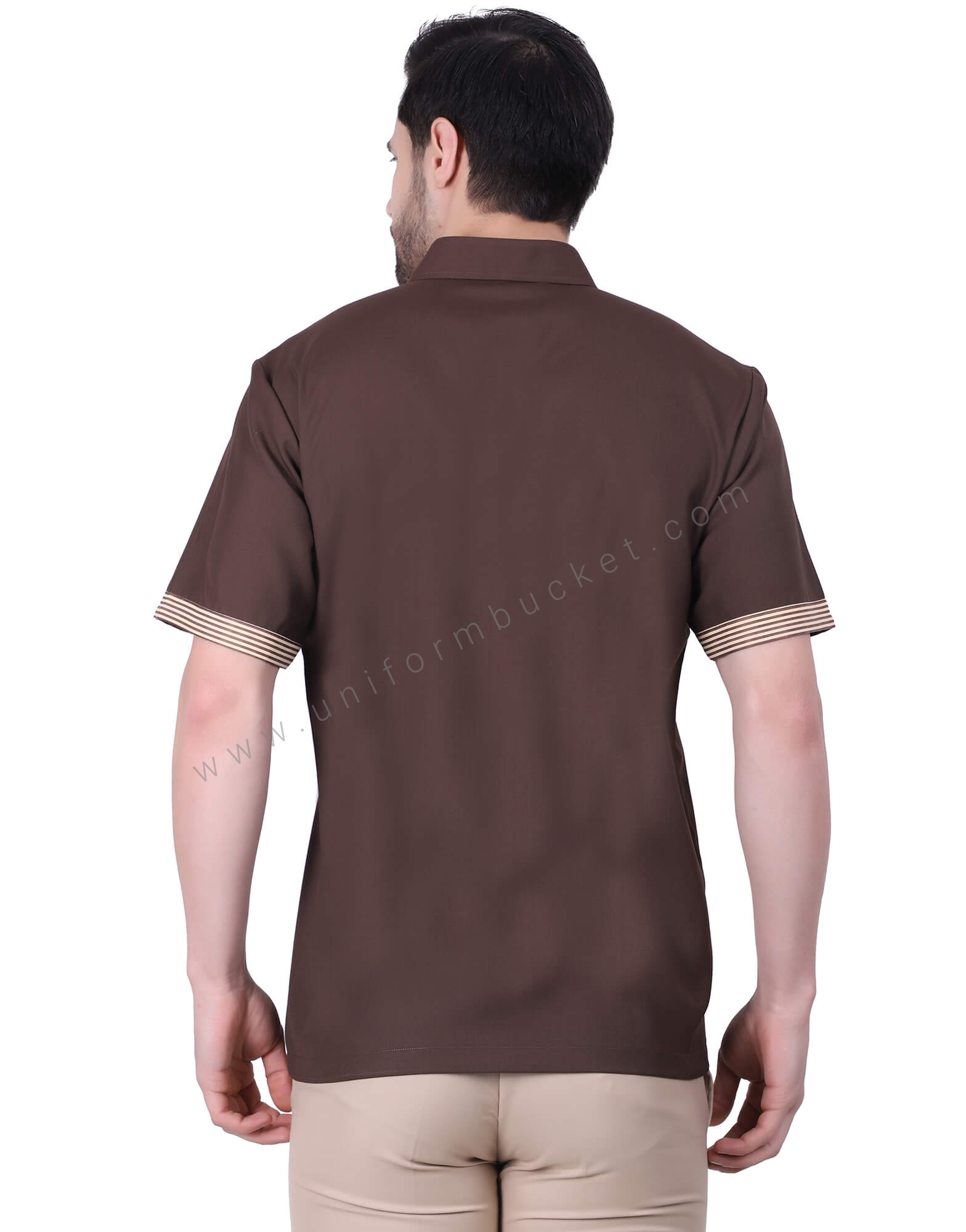 Half Sleeve Brown Pattern Shirt