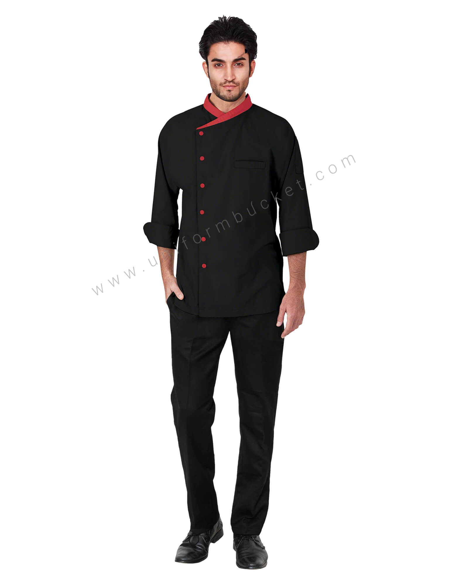 3/4th Sleeve Chef Coat With Red Trims