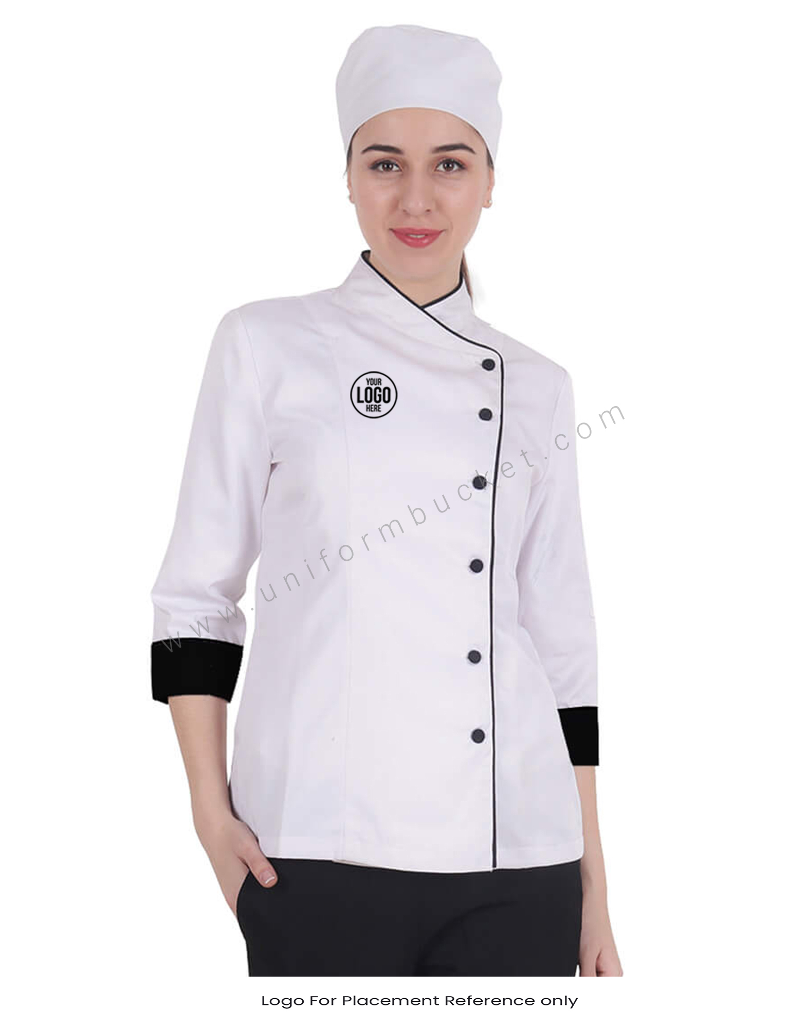 Chef Jacket In 3- 4th Sleeve For Women
