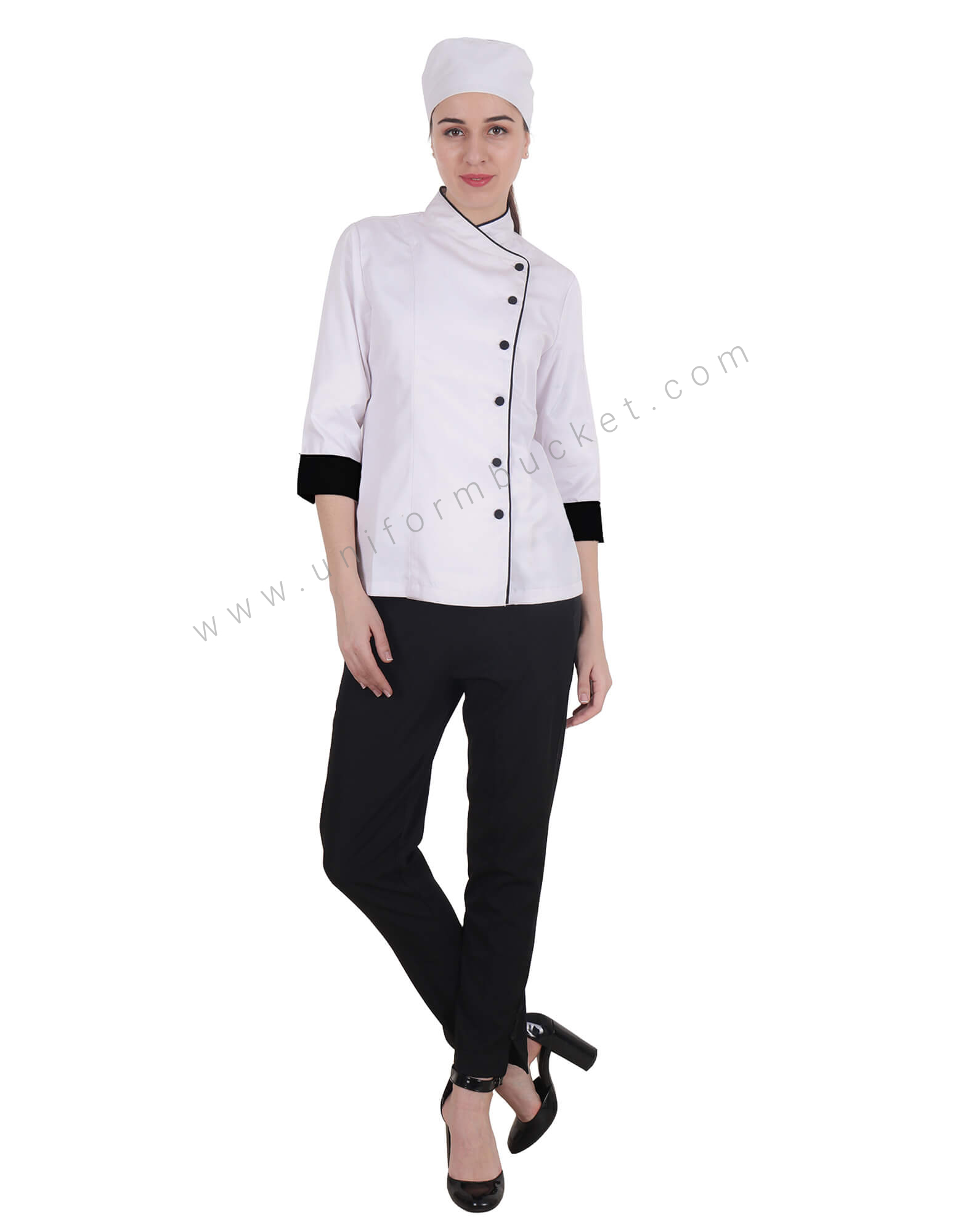 Chef Jacket In 3- 4th Sleeve For Women