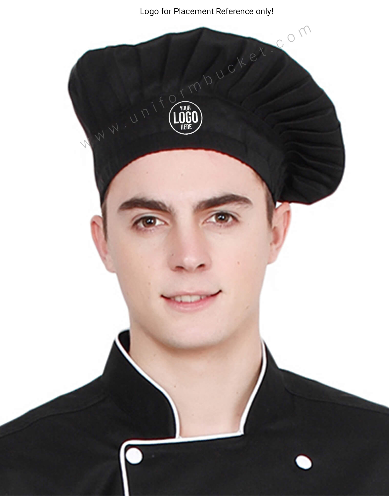 Chef Skull Cap in Black Fabric